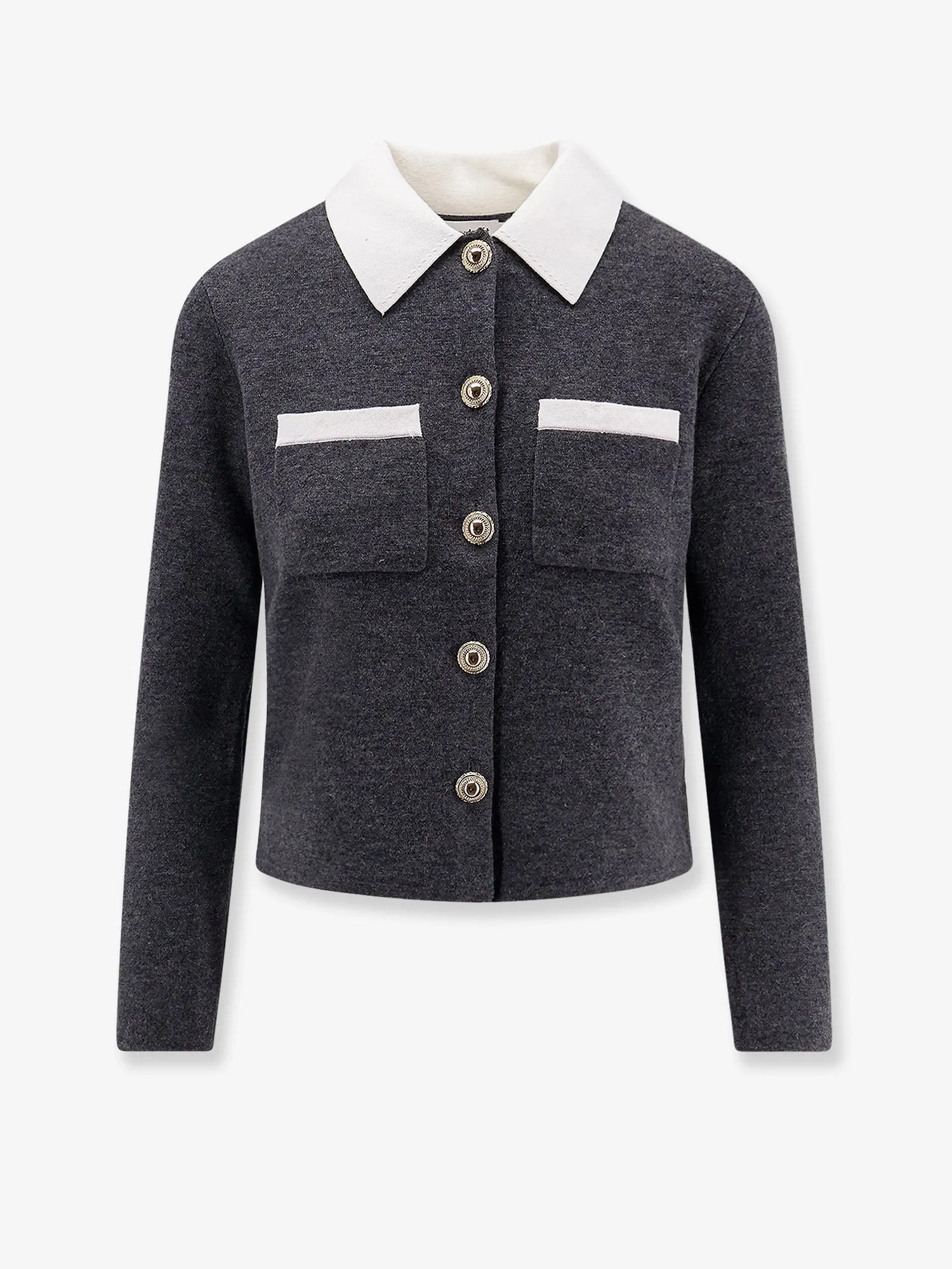 Wool Blend Cardigan with Contrasting Collar sold by Lord & Taylor