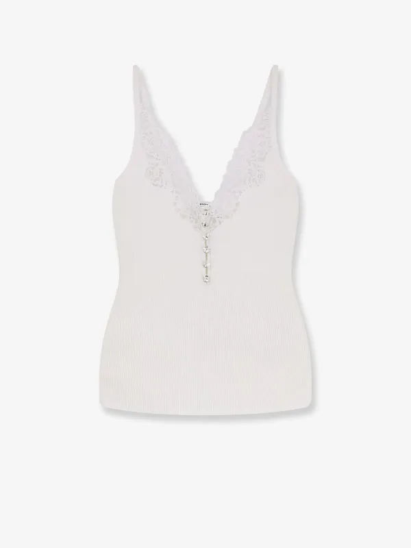 Viscose Top with Lace Inserts made by Self-Portrait