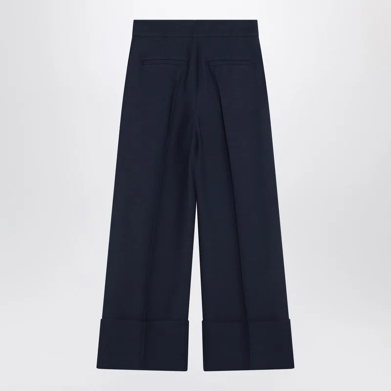 Indigo pants in wool and silk sold by Lord & Taylor product image thumbnail 2