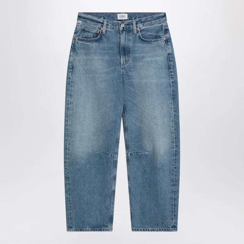 Blue washed jeans in regenerated denim sold by Lord & Taylor