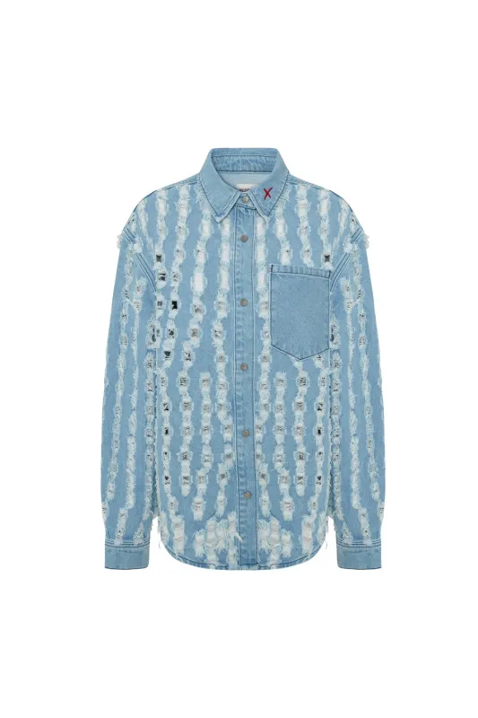 Perforated Denim Shirt sold by Lord & Taylor