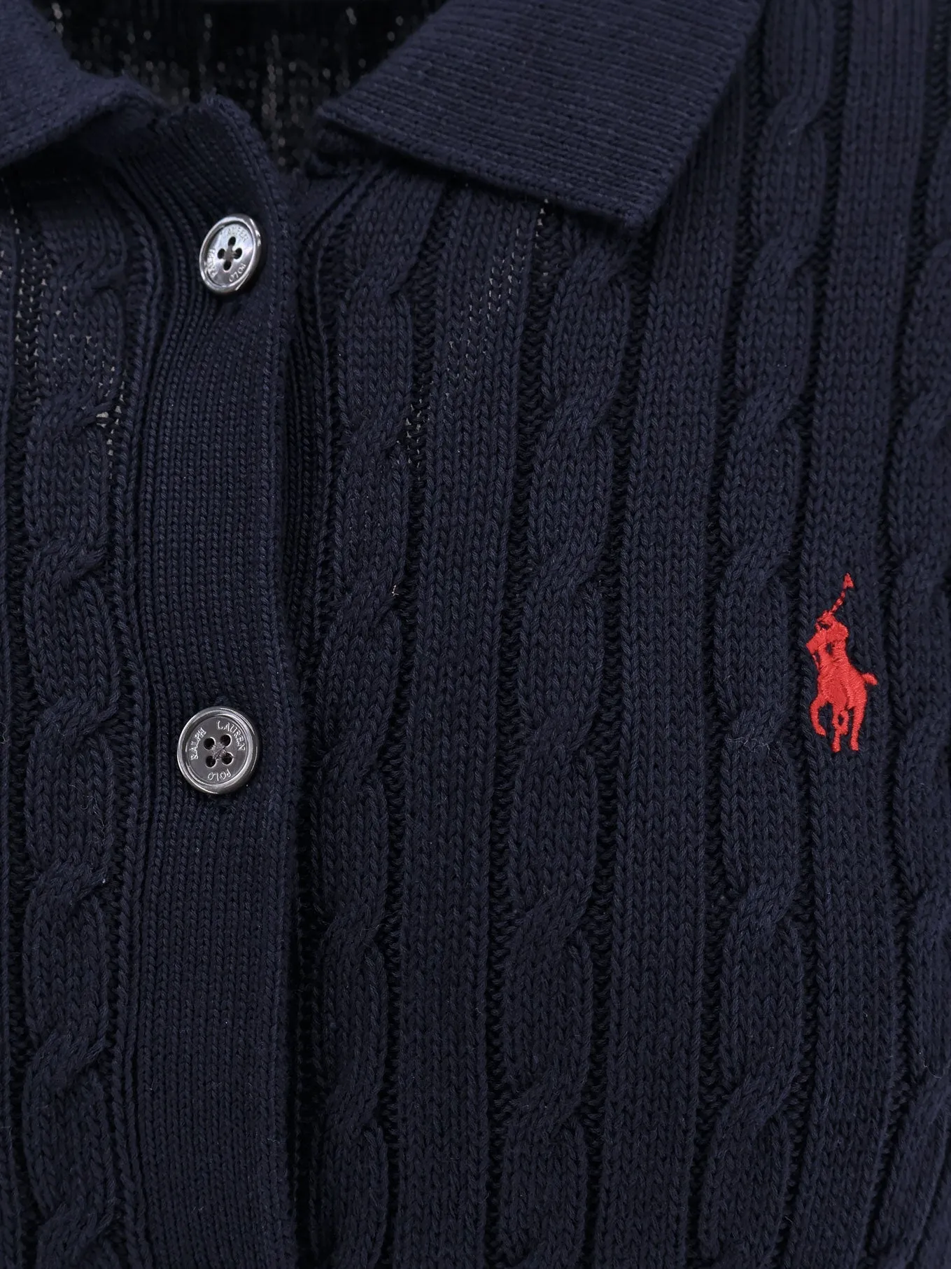 Cotton cardigan with contrasting logo embroidery sold by Lord & Taylor product image thumbnail 4