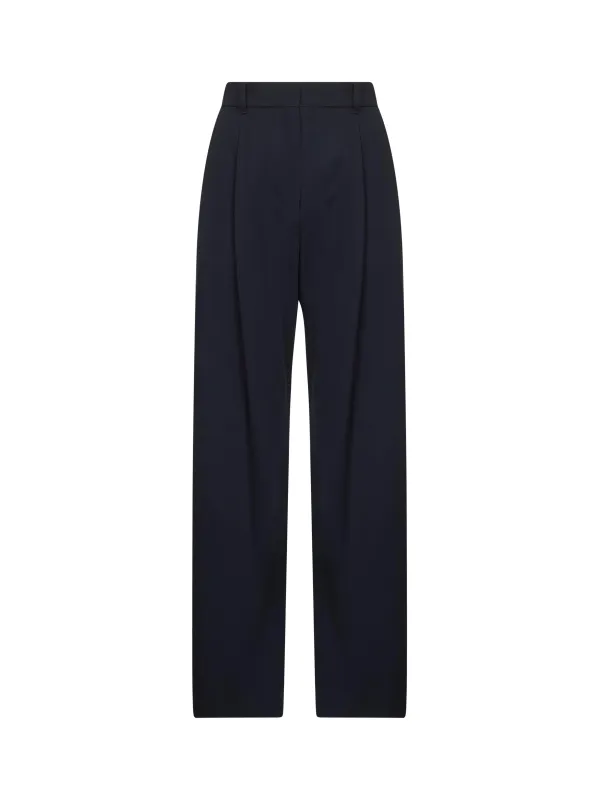 Blue Crêpe Wool Twill Trousers sold by Lord & Taylor