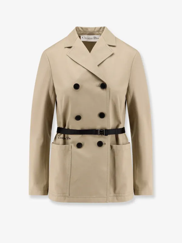 Fitted cotton trench with grosgrain belt sold by Lord & Taylor