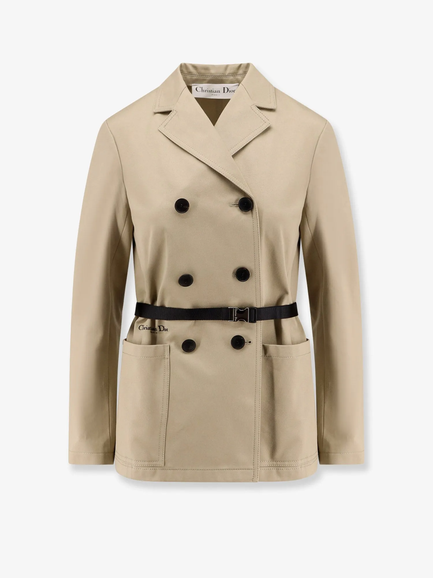 Fitted cotton trench with grosgrain belt sold by Lord & Taylor