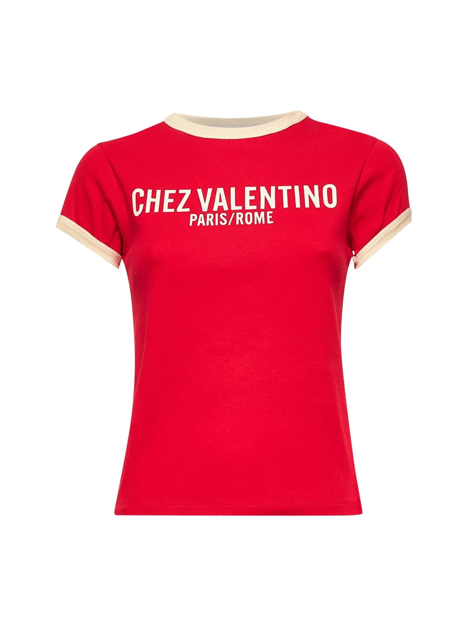 Red Cotton Jersey Chez Valentino T-Shirt sold by Lord & Taylor