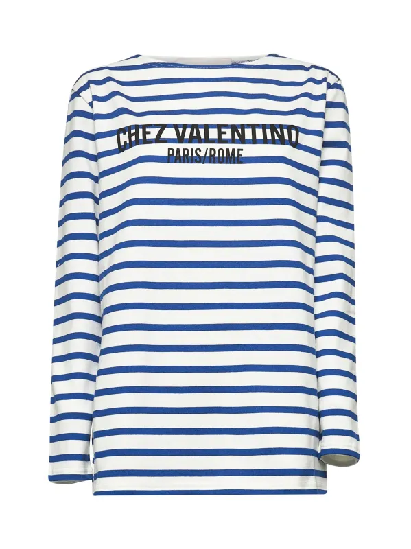 Chez Valentino Striped Cotton T-Shirt sold by Lord & Taylor