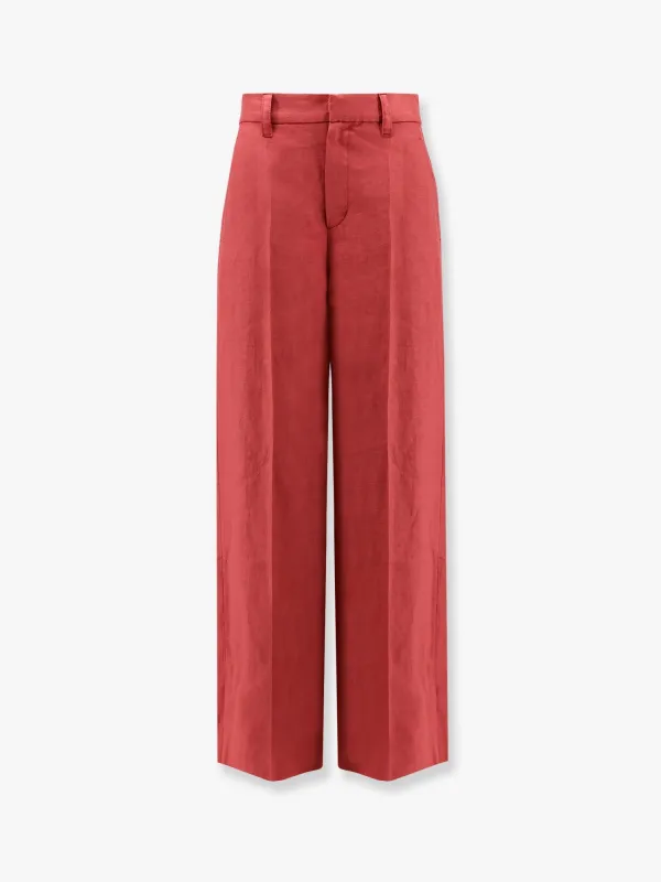Hemp and linen trousers with monili detail made by Brunello Cucinelli