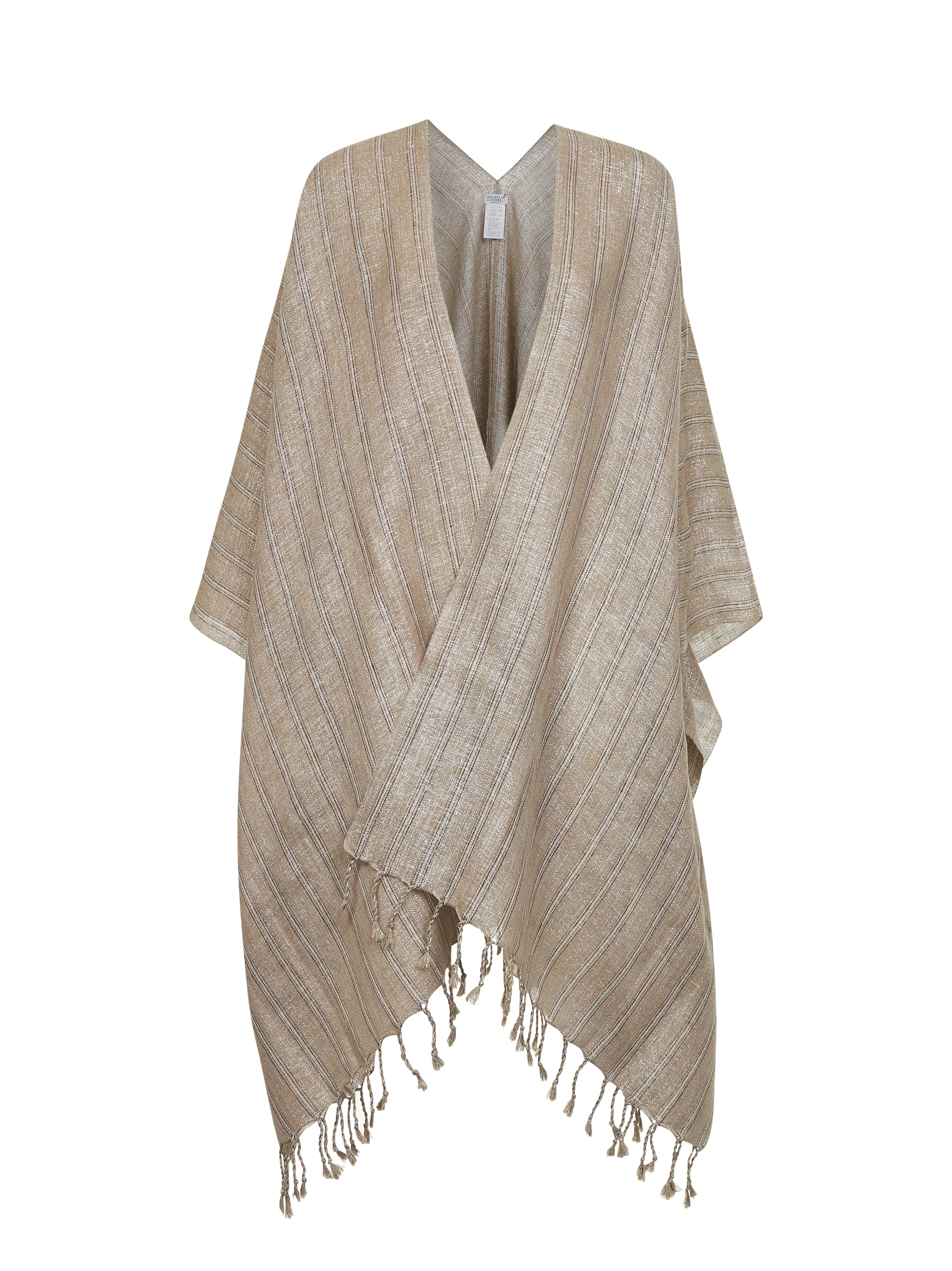 Beige Sparkling Striped Linen Cape sold by Lord & Taylor