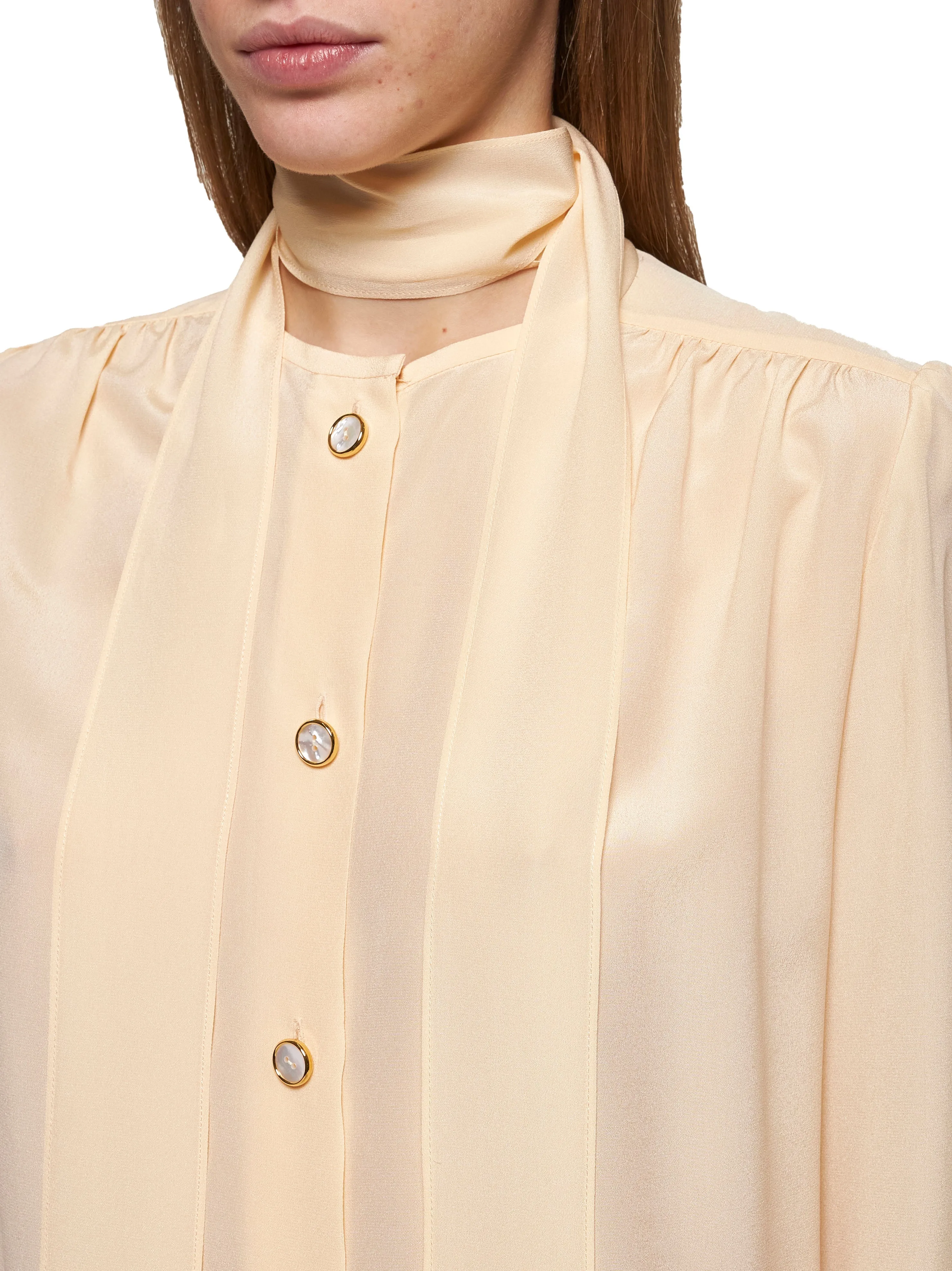 Ivory Crepe de Chine Shirt sold by Lord & Taylor product image thumbnail 5