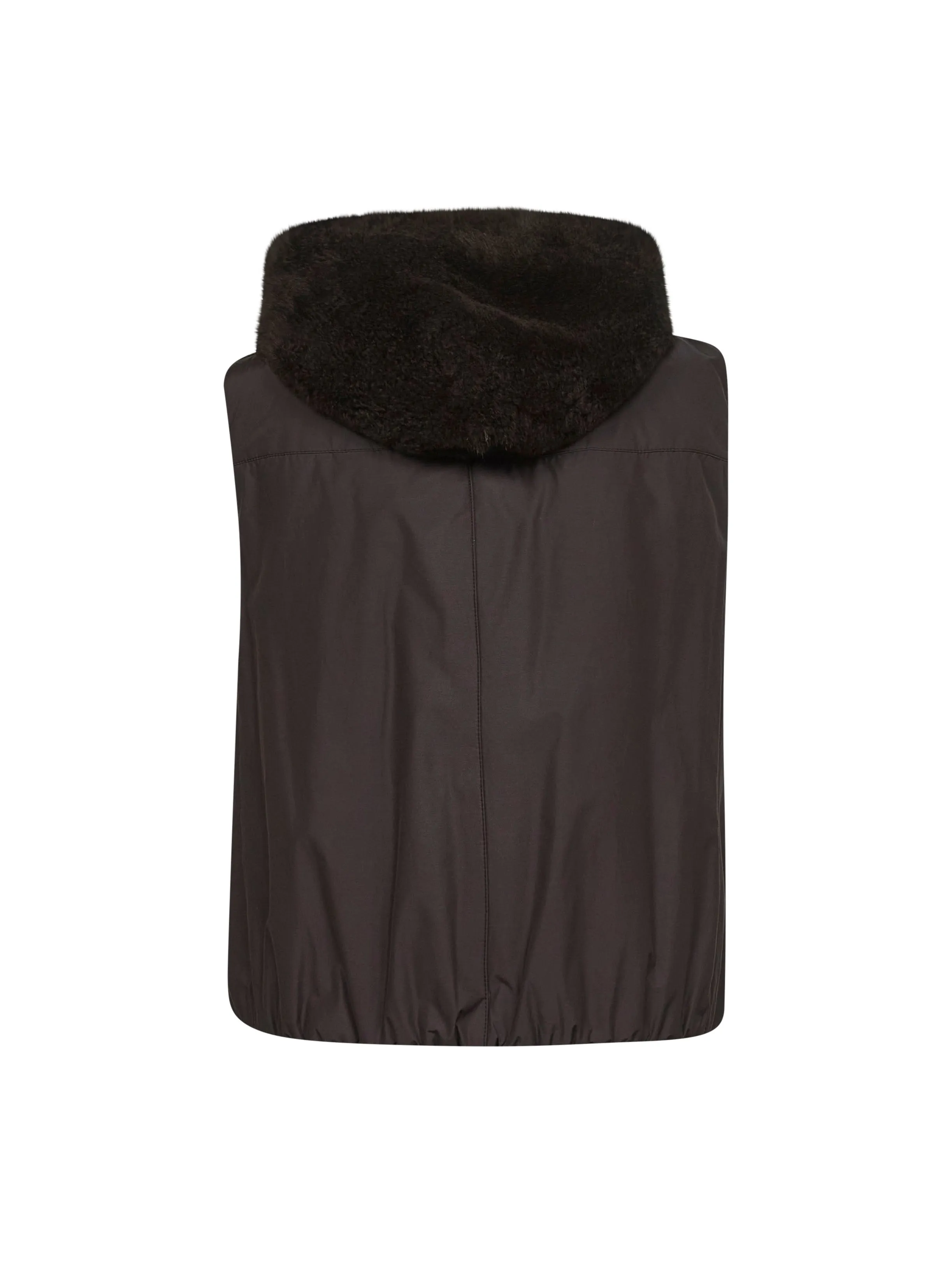 Brown Fur and Nylon Reversible Vest sold by Lord & Taylor product image thumbnail 2