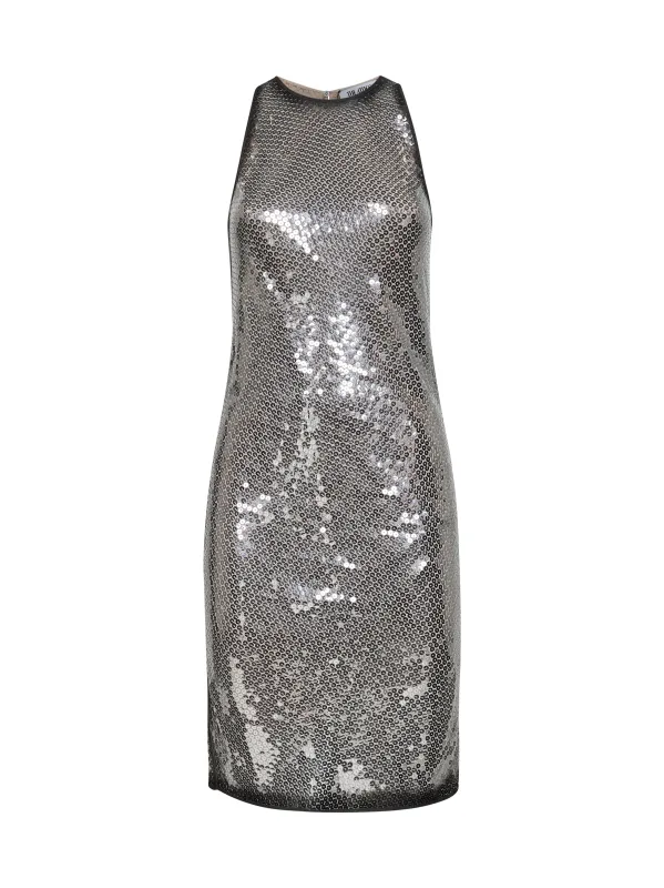 Silver Sequins A-Line Mini Dress sold by Lord & Taylor