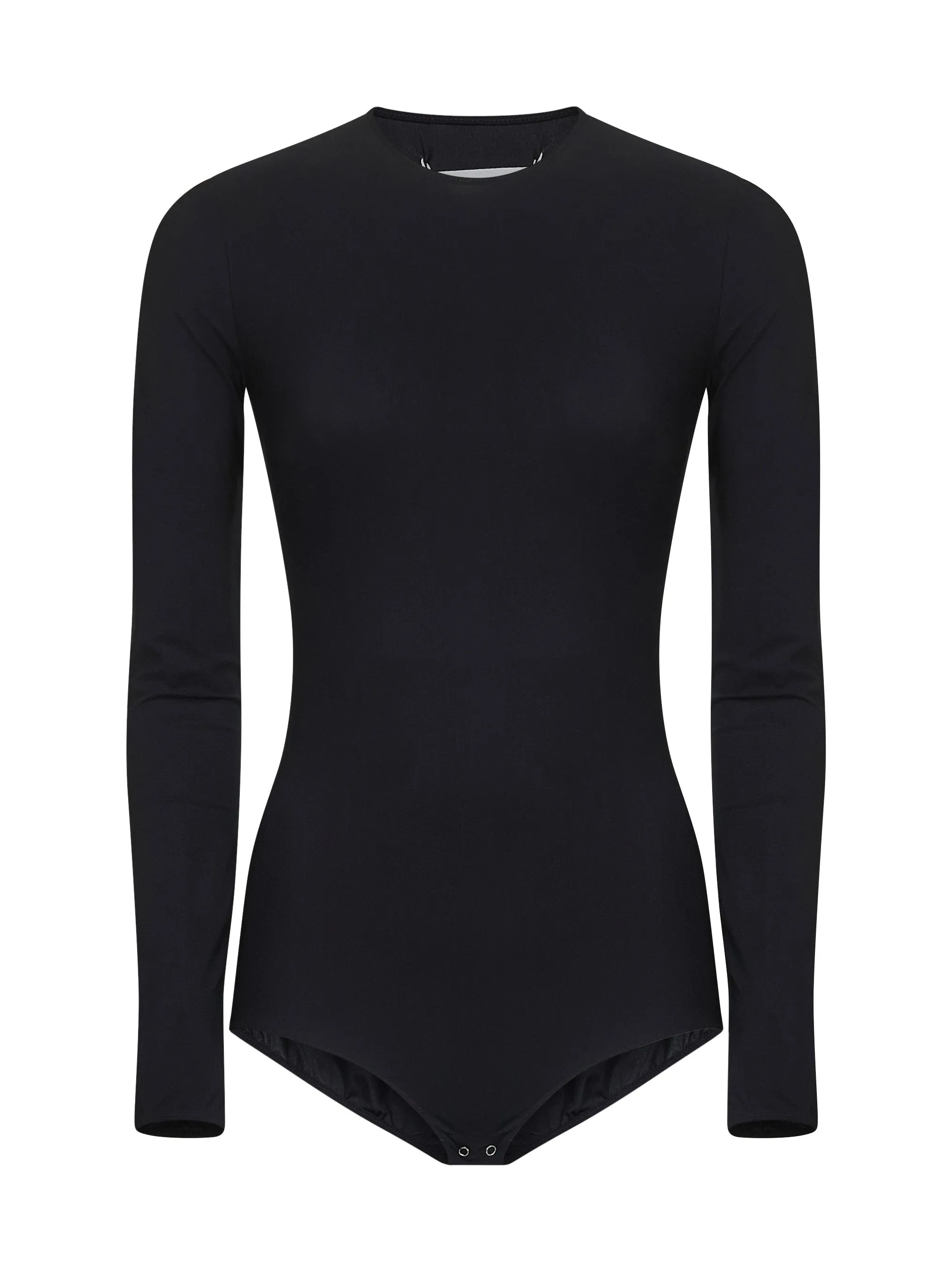Black Technical Jersey Bodysuit sold by Lord & Taylor