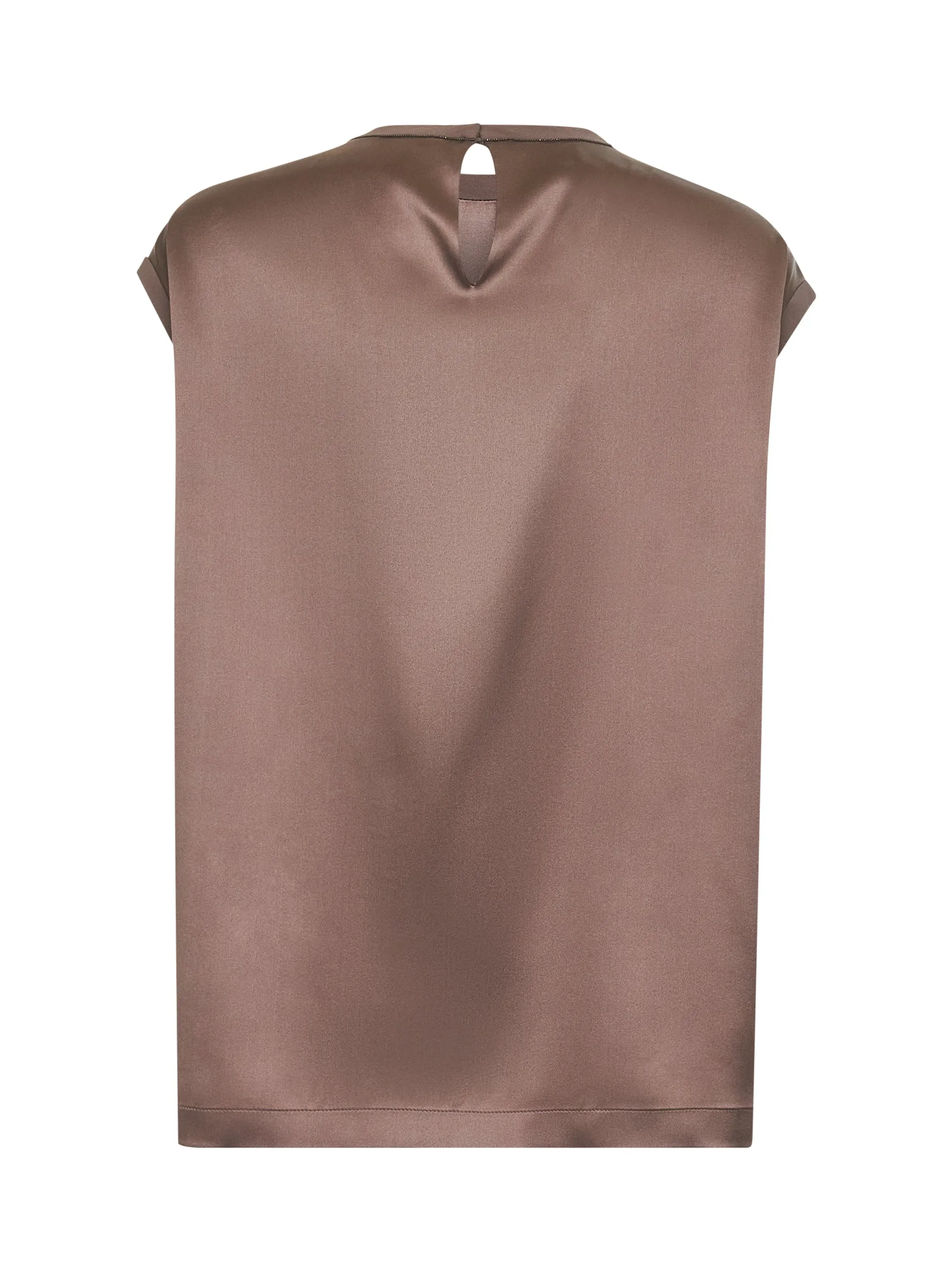 Brown Stretch Silk Satin Monili Top sold by Lord & Taylor product image thumbnail 2