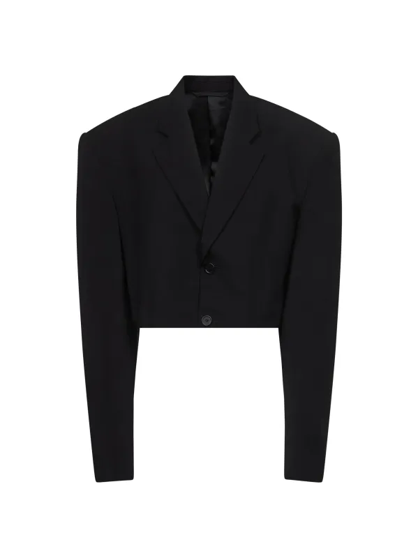 Black Cut Off Single Breasted Jacket sold by Lord & Taylor