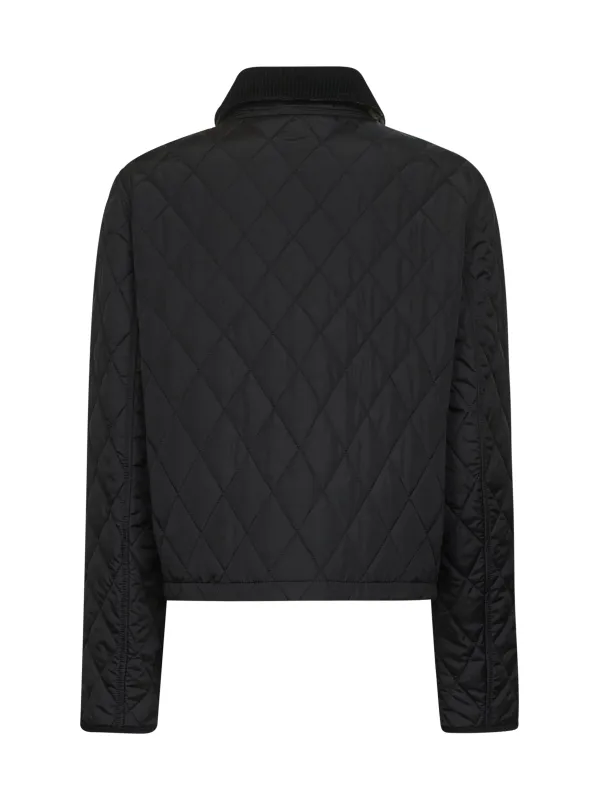 Black Quilted Nylon Cropped Jacket sold by Lord & Taylor