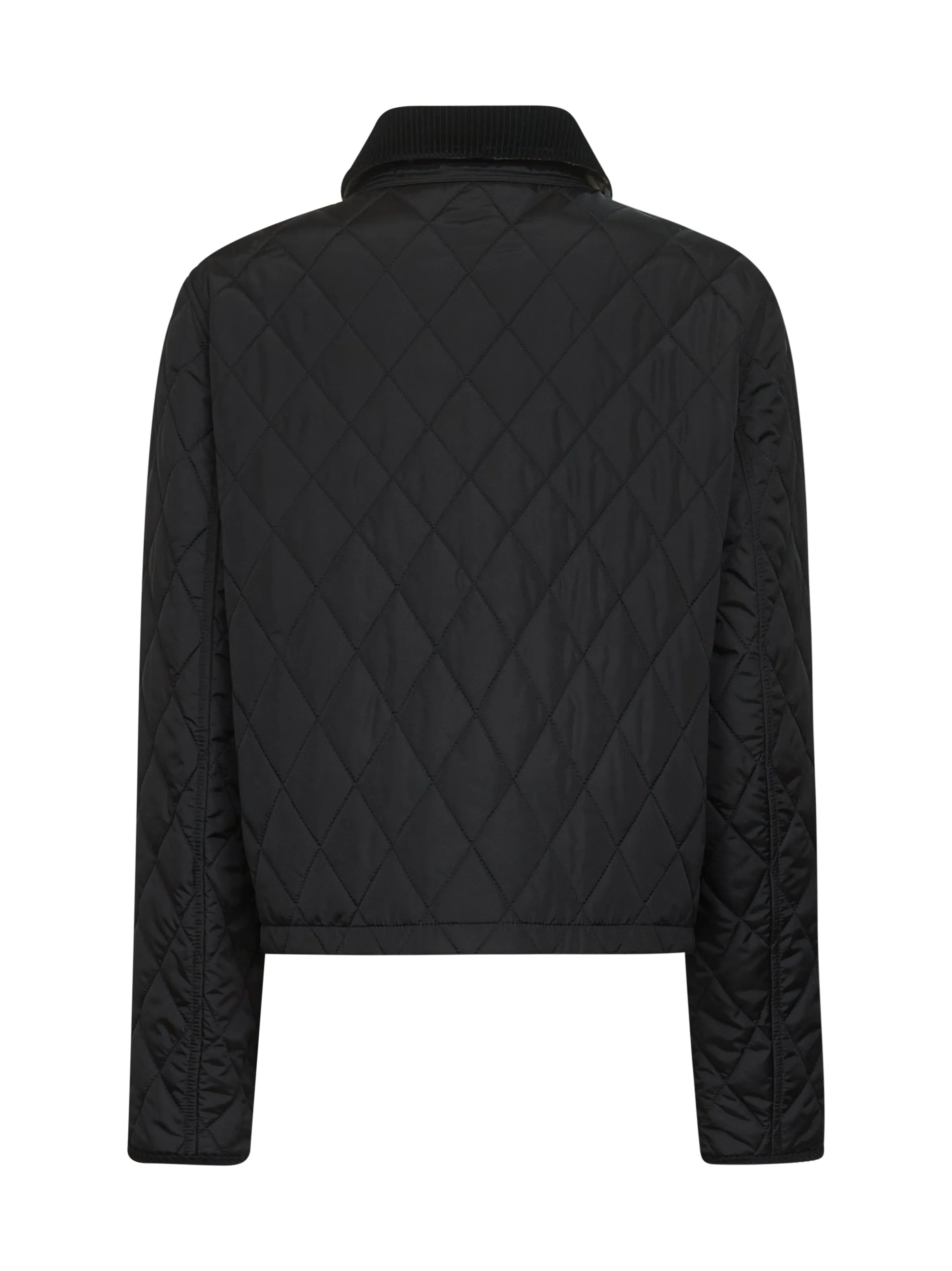 Black Quilted Nylon Cropped Jacket sold by Lord & Taylor