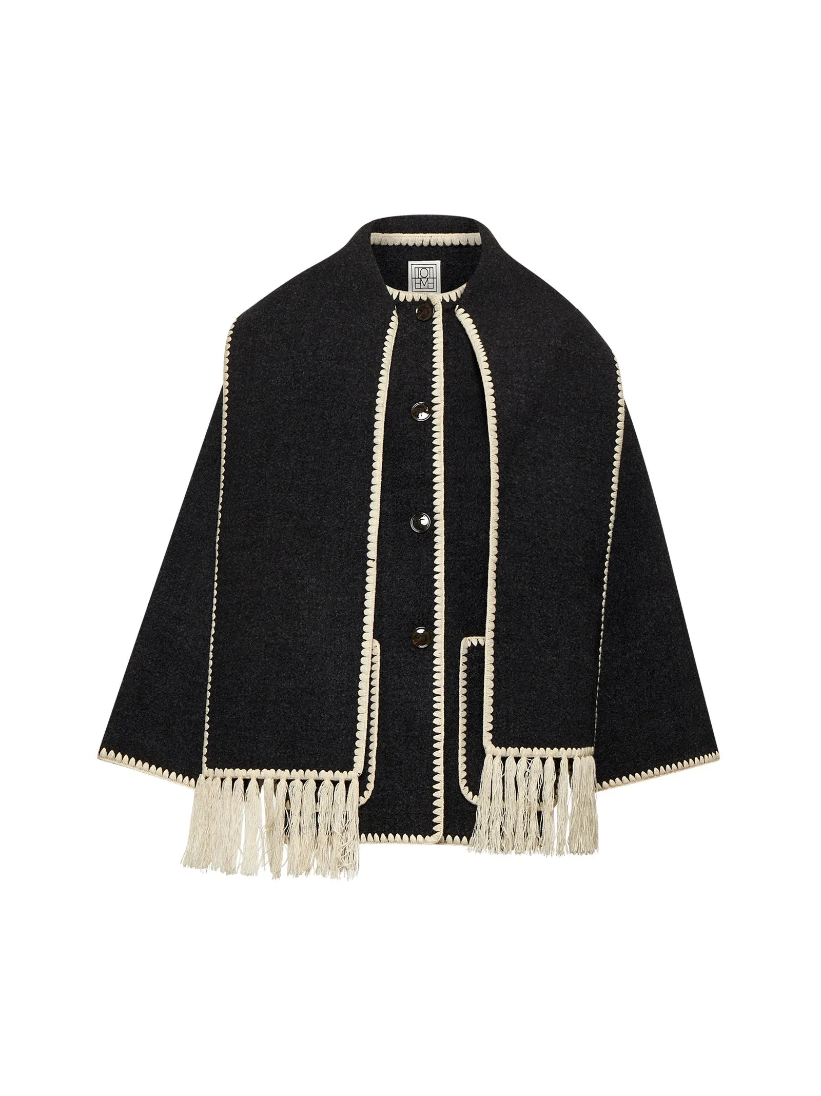 Grey Felt Embroidered Scarf Jacket sold by Lord & Taylor