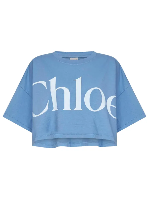 Light Blue Cropped Logo T-Shirt sold by Lord & Taylor