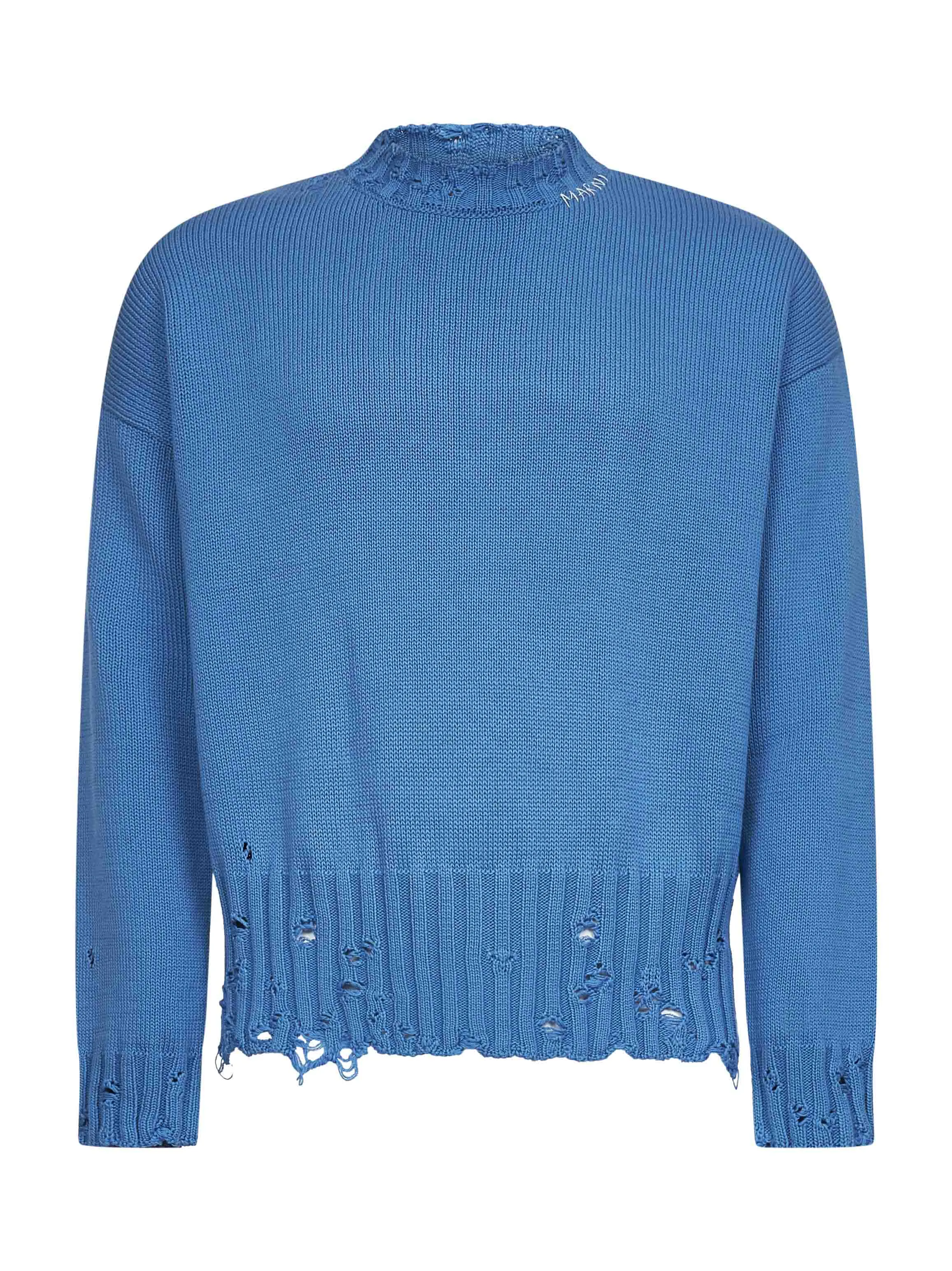 Light Blue Cotton Crewneck Sweater sold by Lord & Taylor