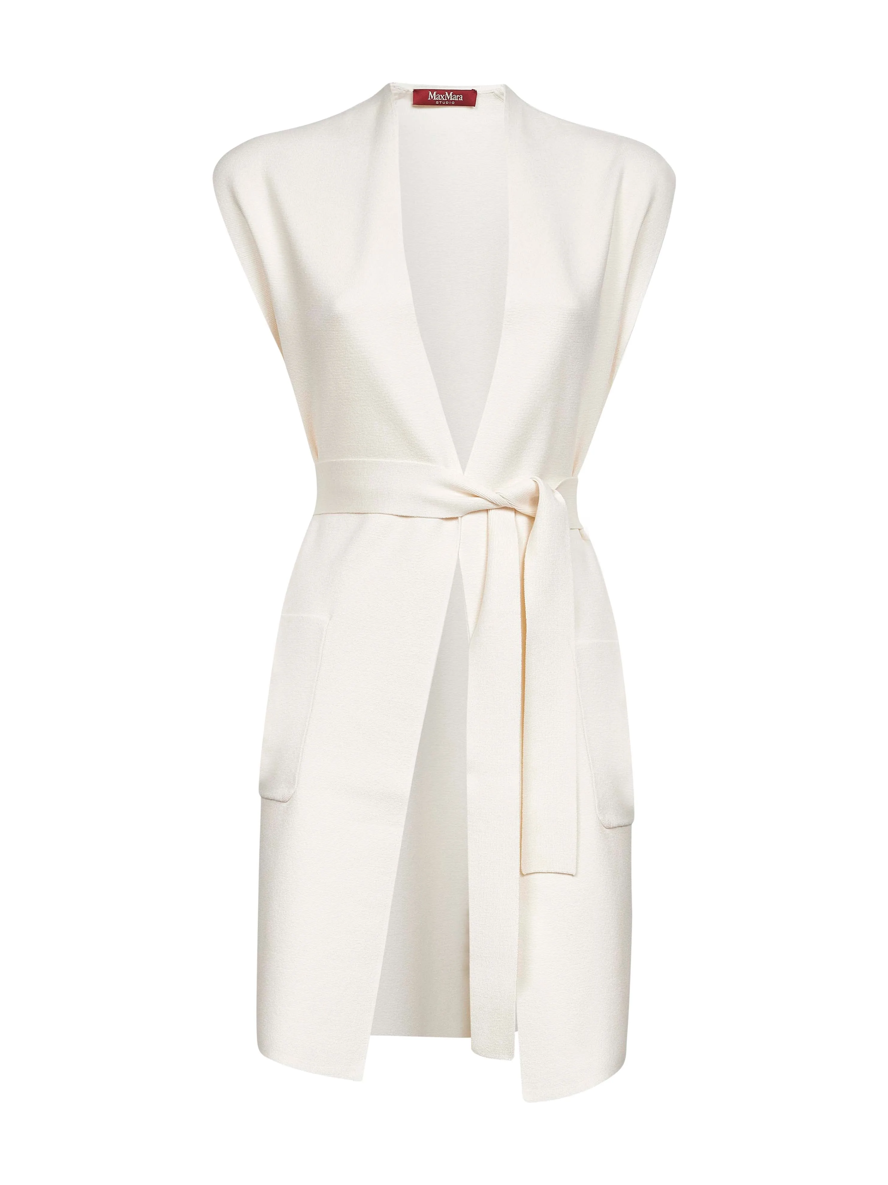 White Knit Long Vest sold by Lord & Taylor