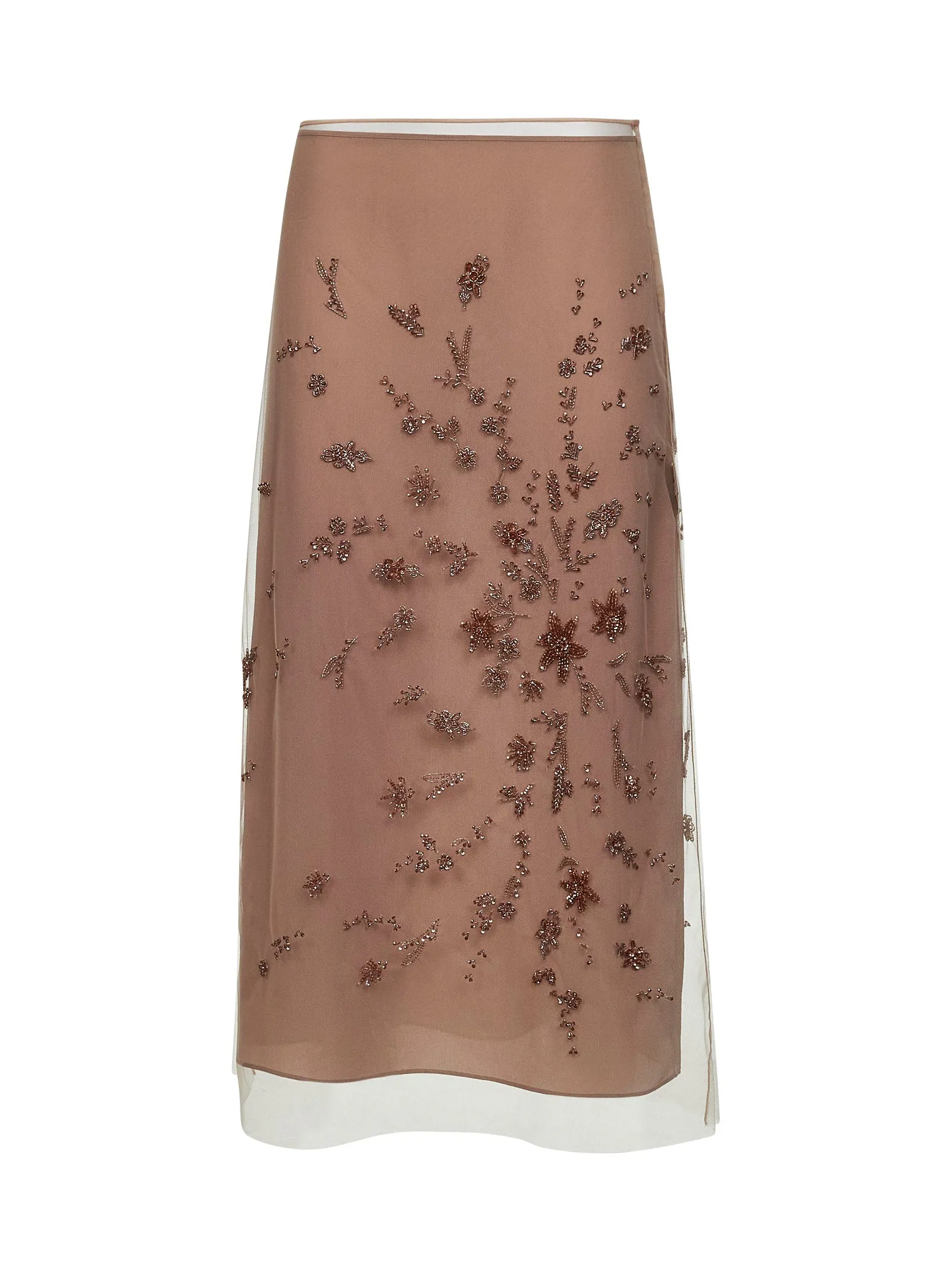 Pink Tulle Embroidered Longuette Skirt sold by Lord & Taylor