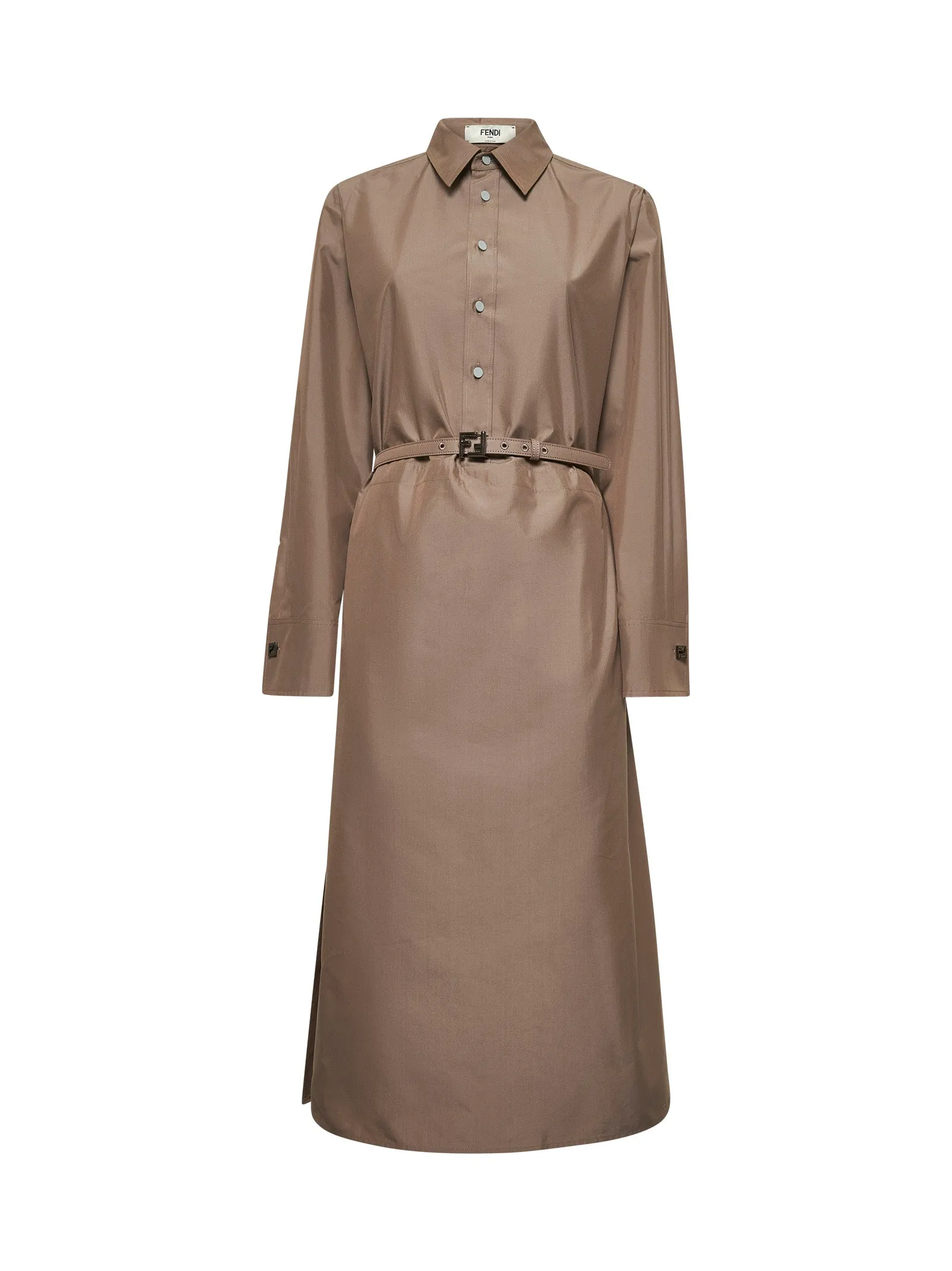 Brown Cotton and Silk Canvas Shirt Dress sold by Lord & Taylor