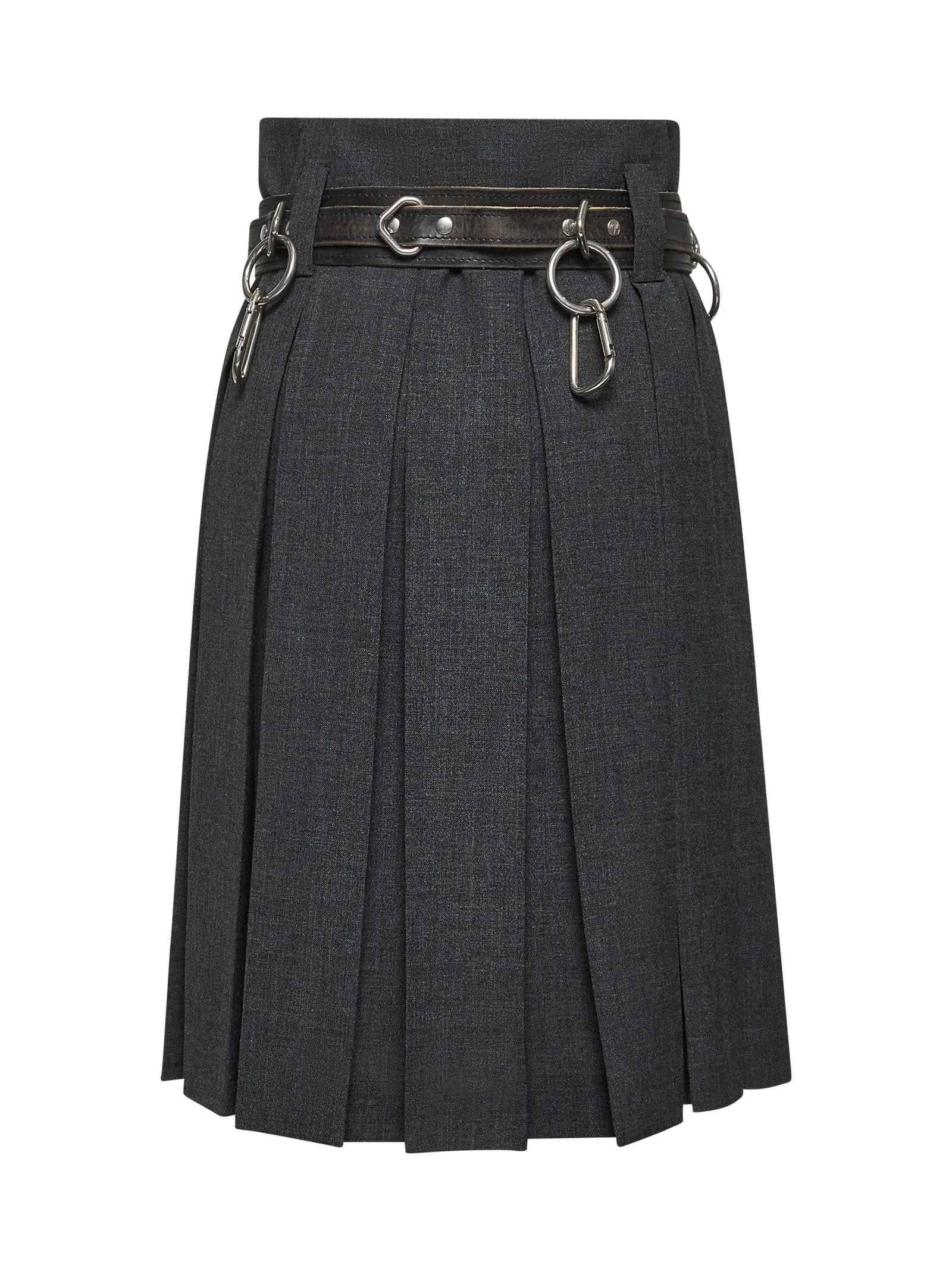 Slate Grey Wool Pleated Skirt with Belt sold by Lord & Taylor product image thumbnail 2