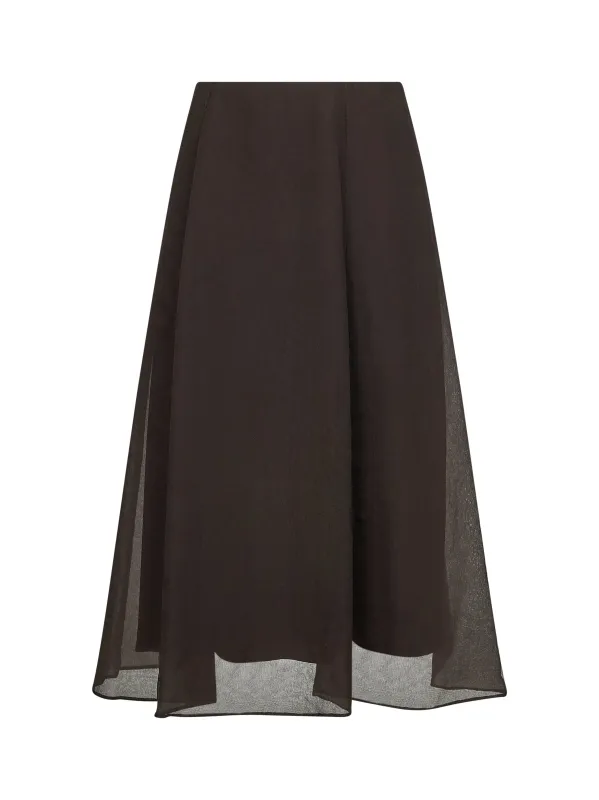 Brown Crispy Silk Circle Skirt sold by Lord & Taylor