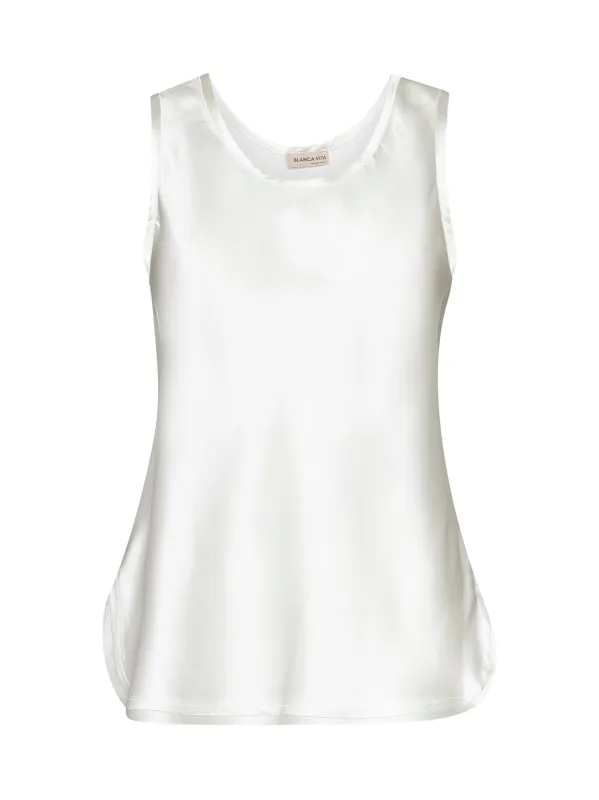 White Stretch Silk Belis Tank Top sold by Lord & Taylor