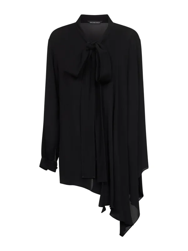 Black Georgette Scarf Blouse sold by Lord & Taylor