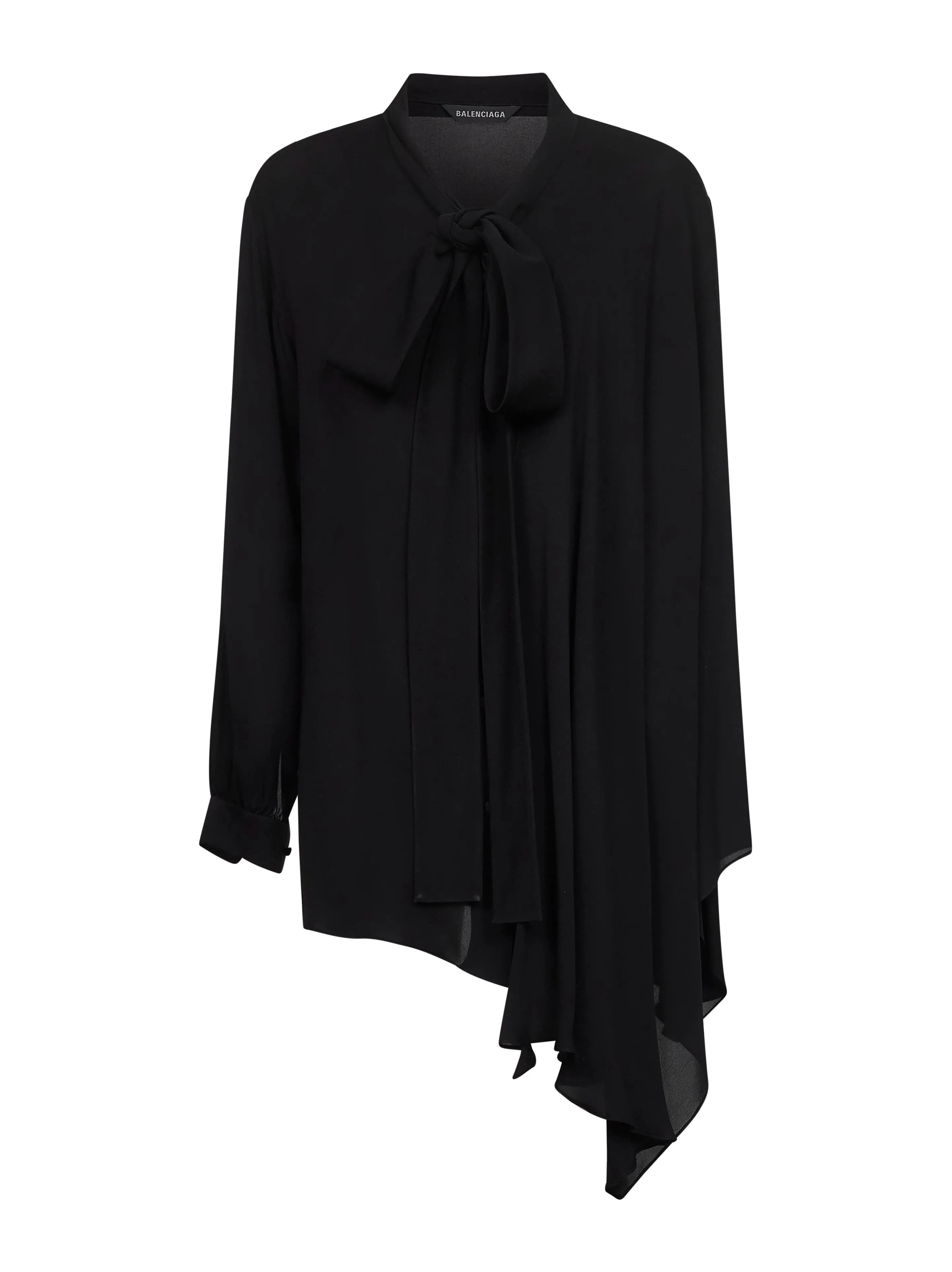 Black Georgette Scarf Blouse sold by Lord & Taylor