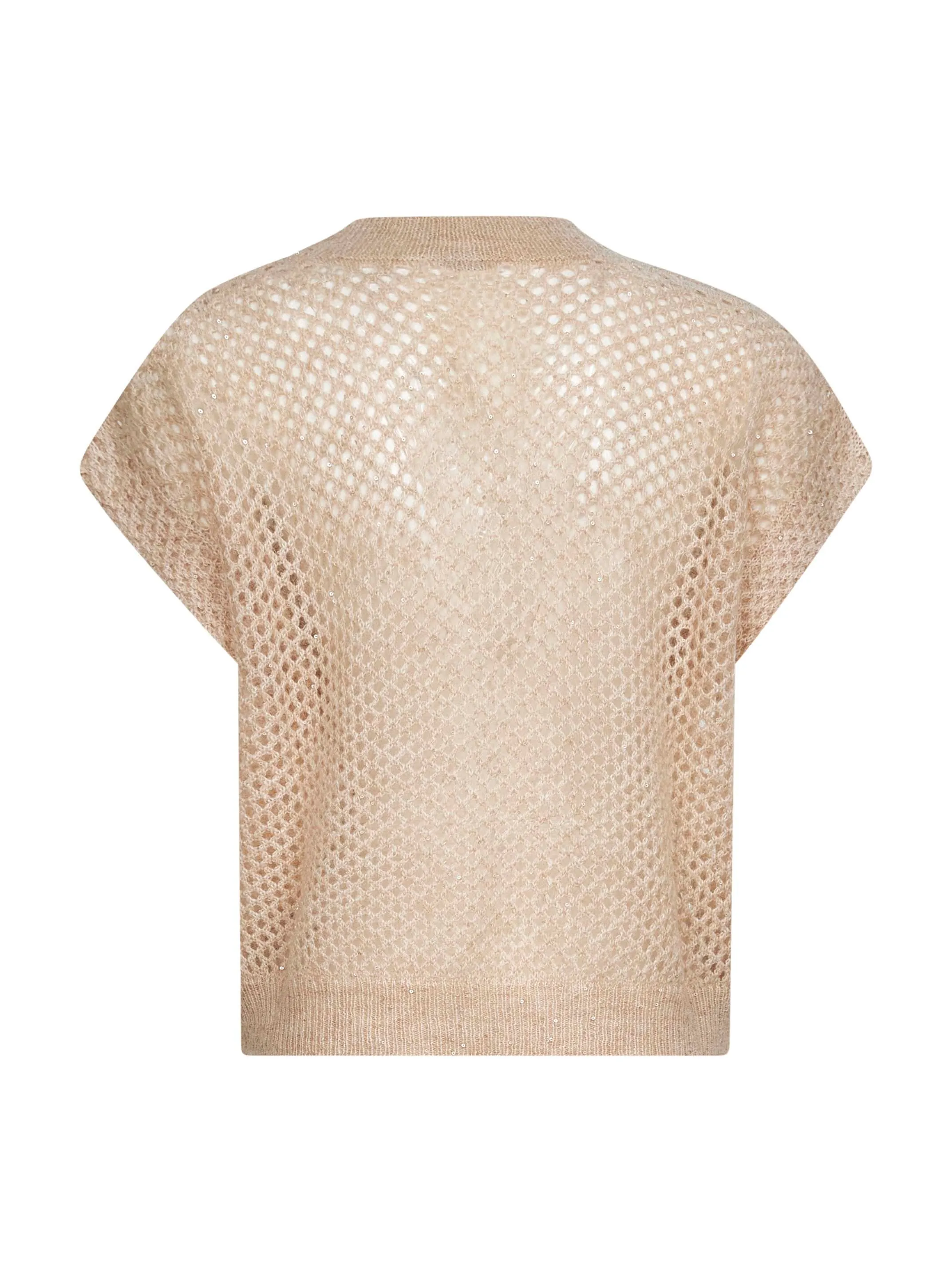 Beige Dazzling Mesh V-Neck Sweater sold by Lord & Taylor product image thumbnail 2