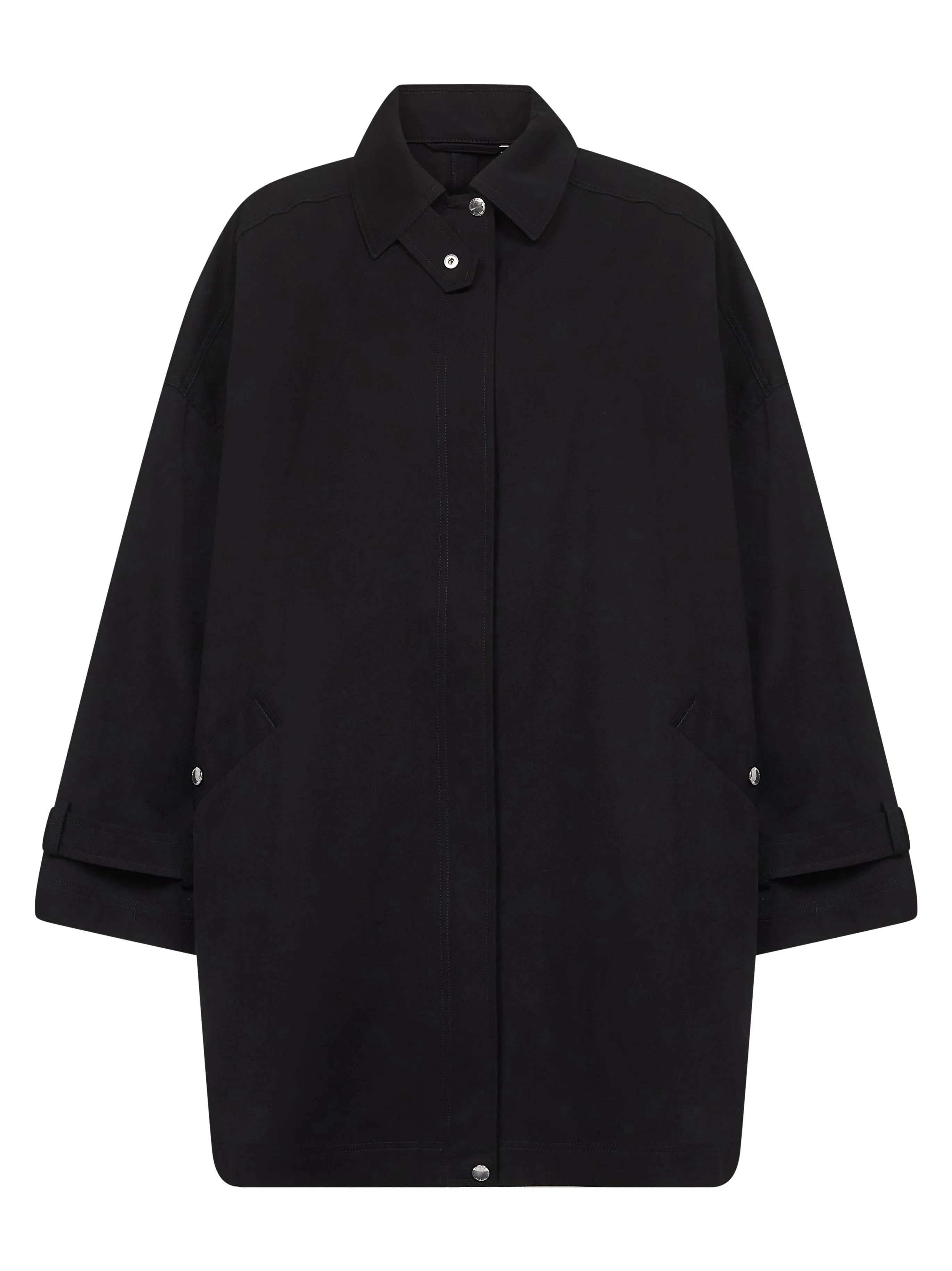 Black Organic Cotton Oversized Trench Jacket sold by Lord & Taylor
