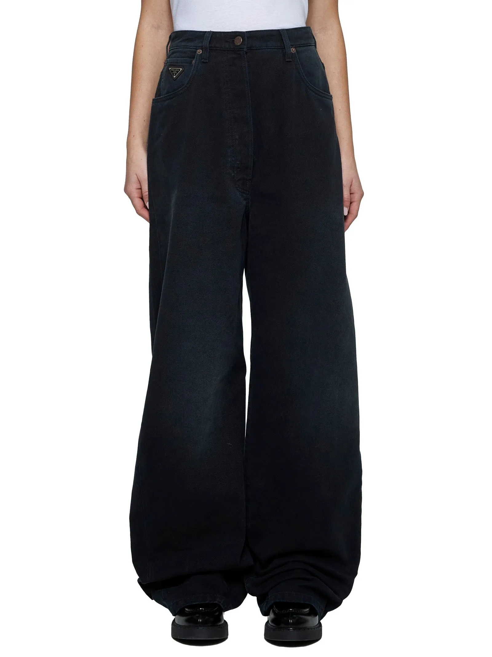 Prada Black Denim Wide Leg Jeans sold by Lord & Taylor product image thumbnail 3