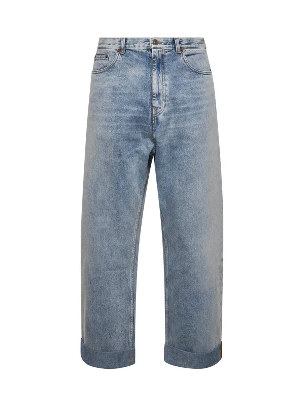 Light Blue Wide Leg Denim Jeans sold by Lord & Taylor