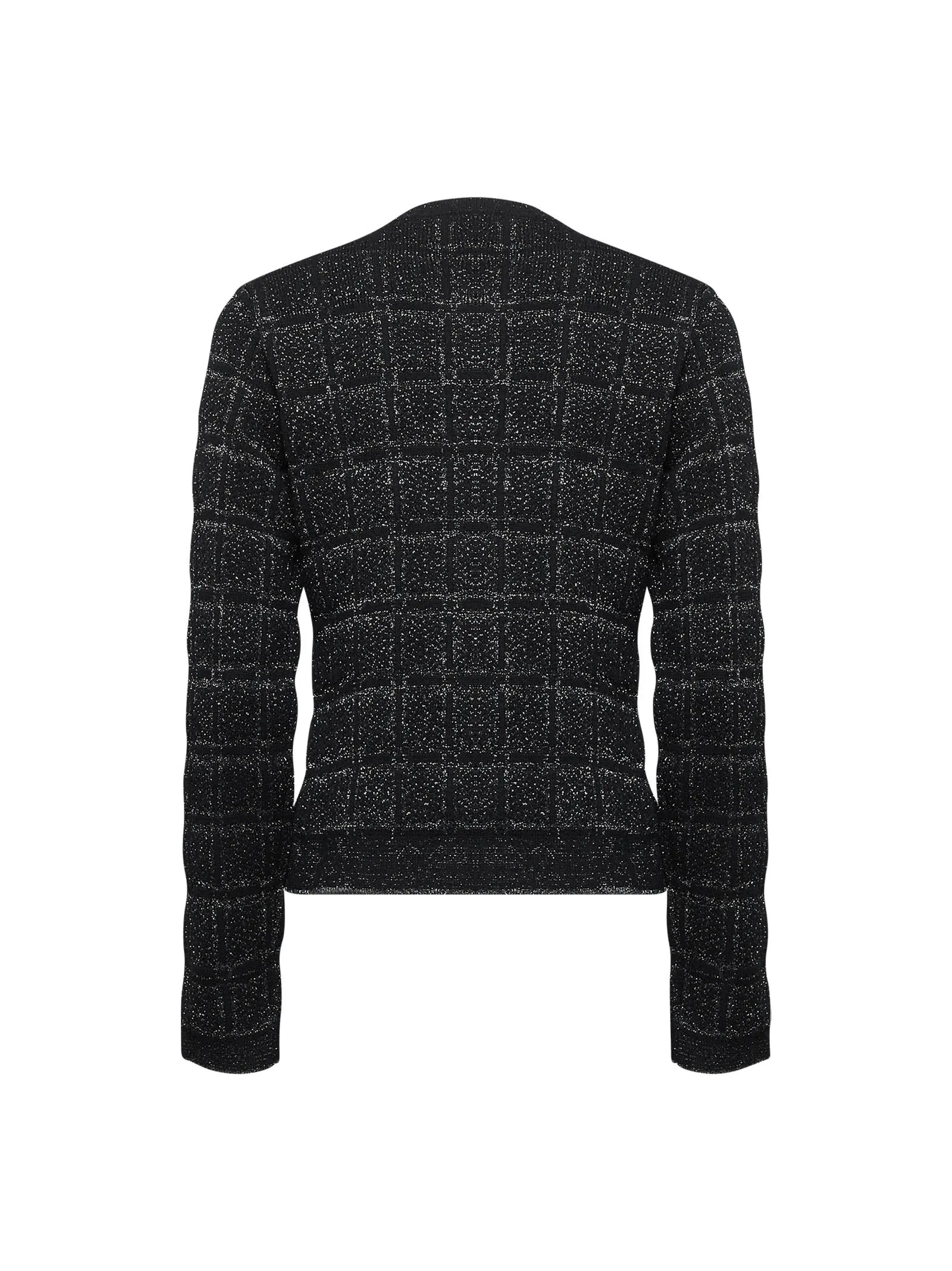 Black Check Lamé Jacquard Cardigan sold by Lord & Taylor product image thumbnail 2