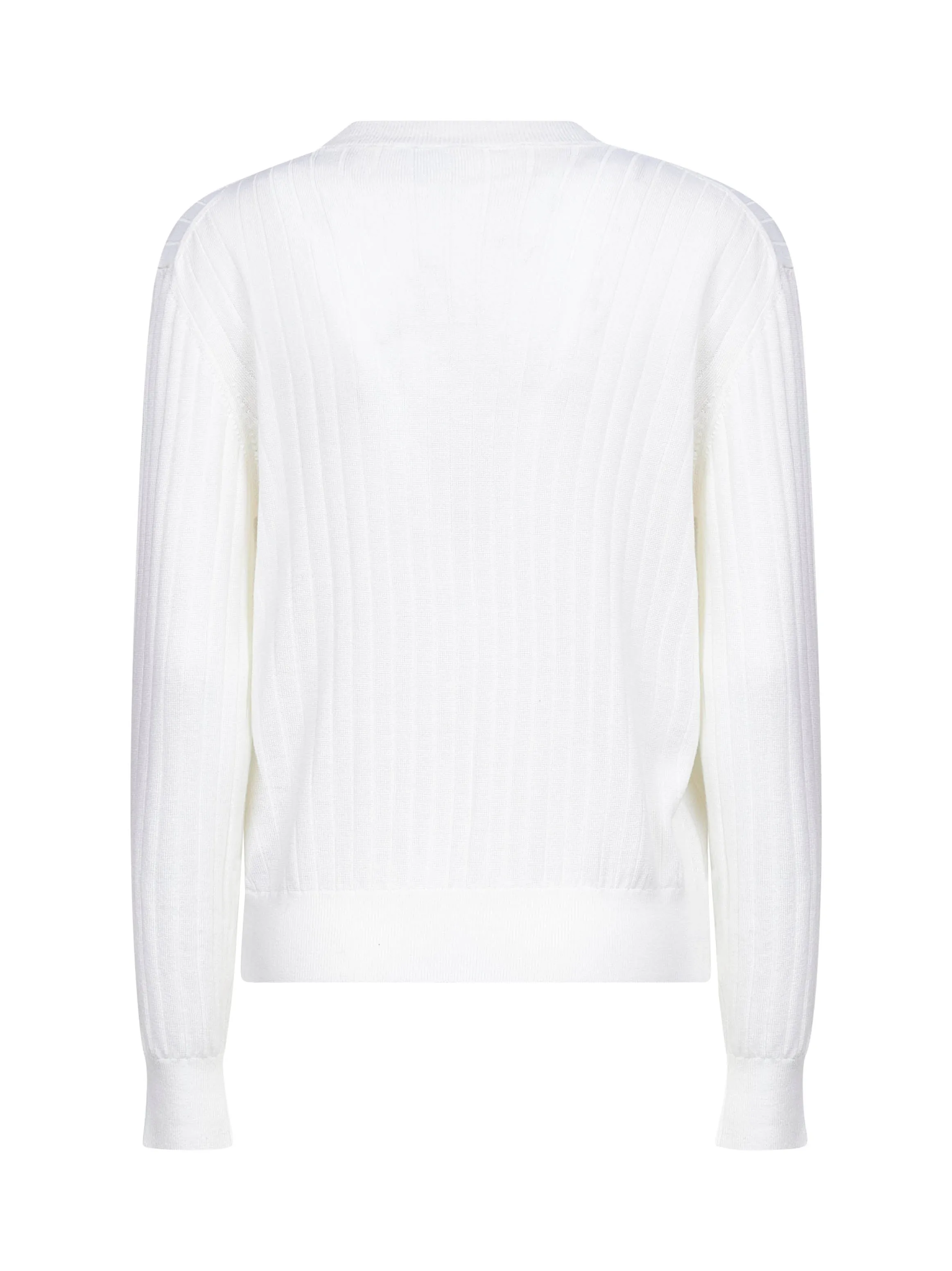 Ivory Ribbed Wool Cardigan sold by Lord & Taylor product image thumbnail 2