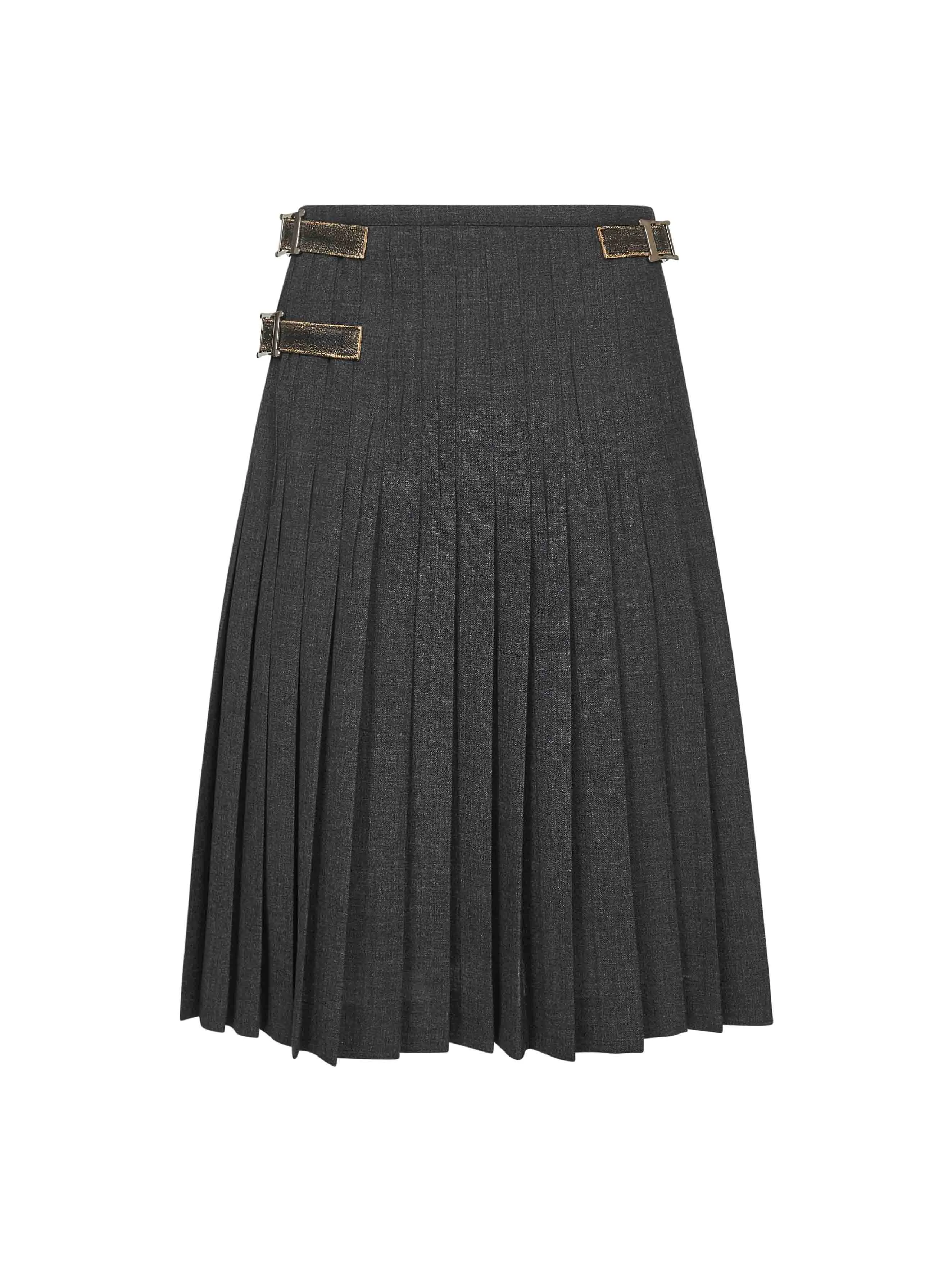 Grey Rush Stitch Pleated Skirt sold by Lord & Taylor