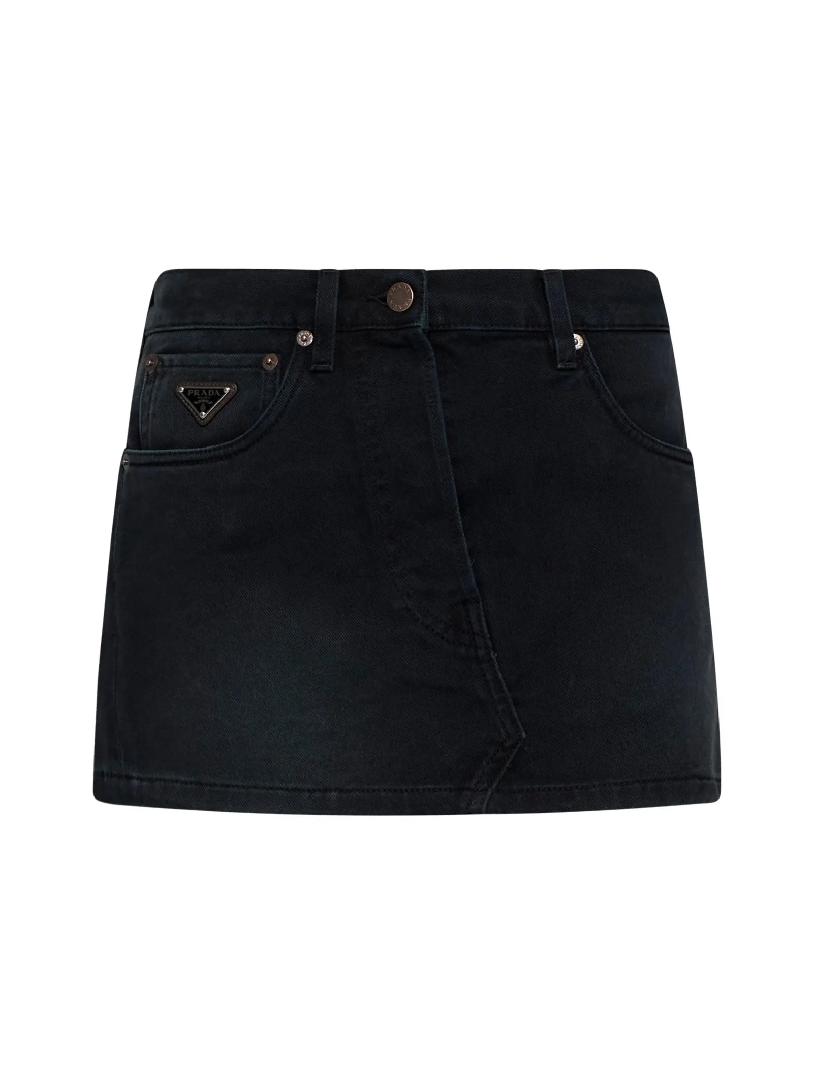 Prada Logo-Plaque Denim Miniskirt sold by Lord & Taylor