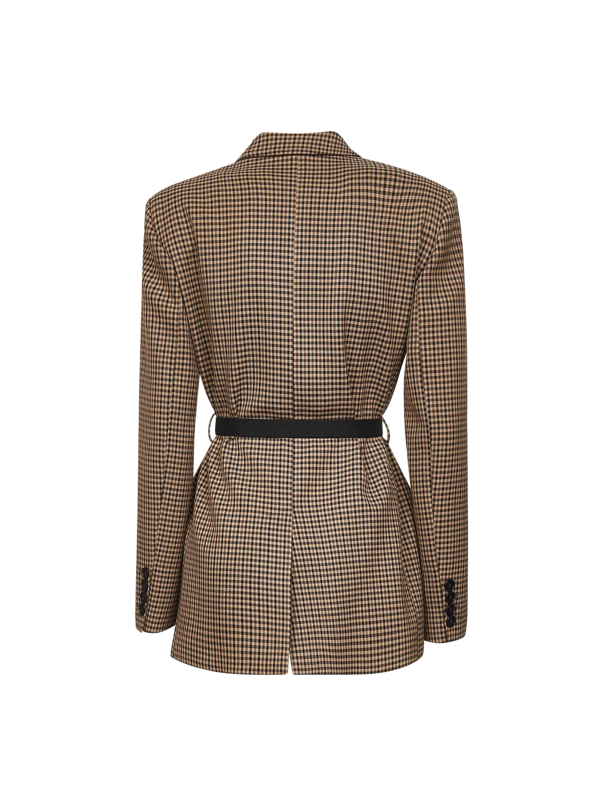 Brown Houndstooth Gasteria Belted Blazer sold by Lord & Taylor product image thumbnail 2