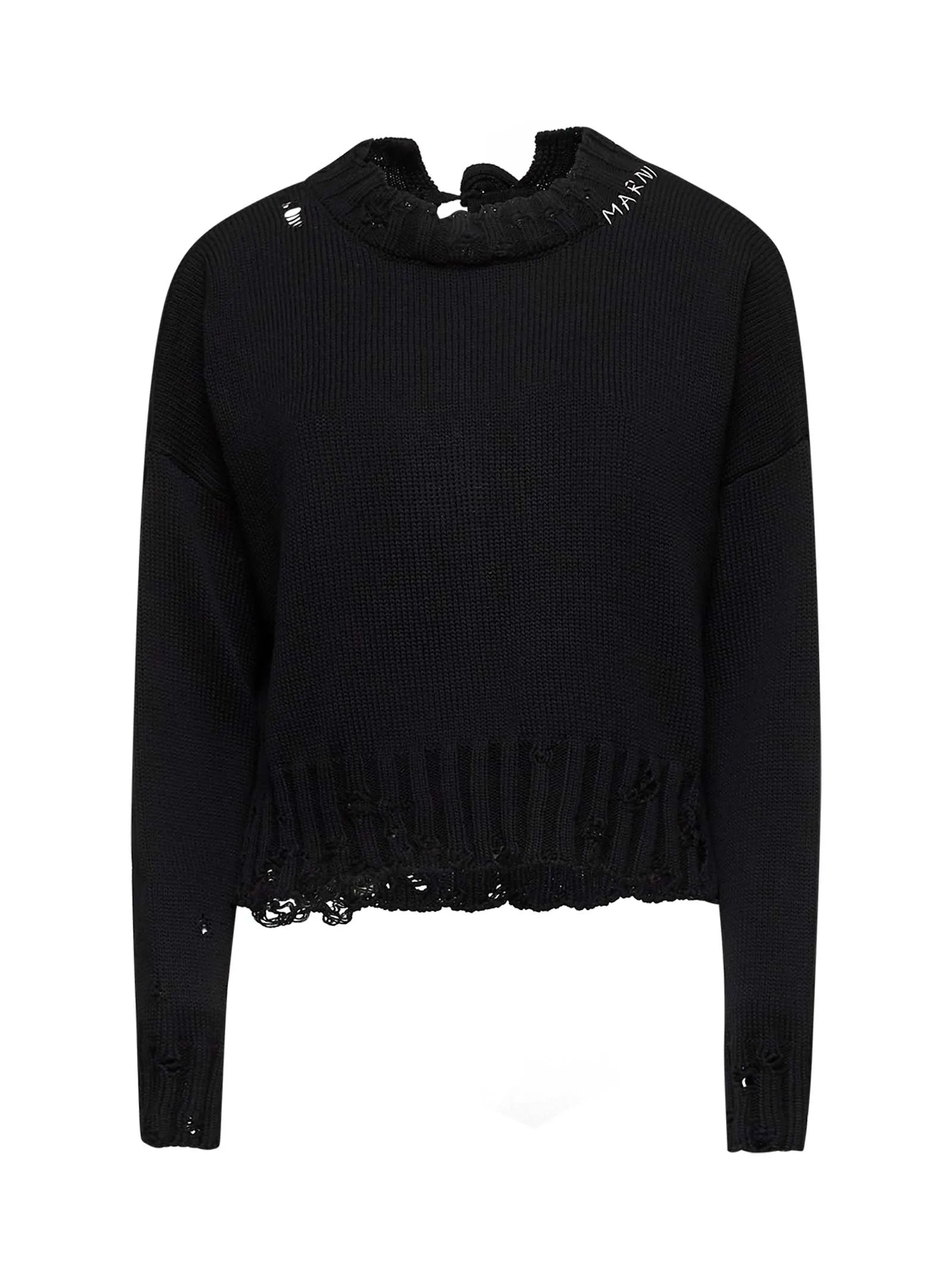 Black Cotton Crop Sweater sold by Lord & Taylor