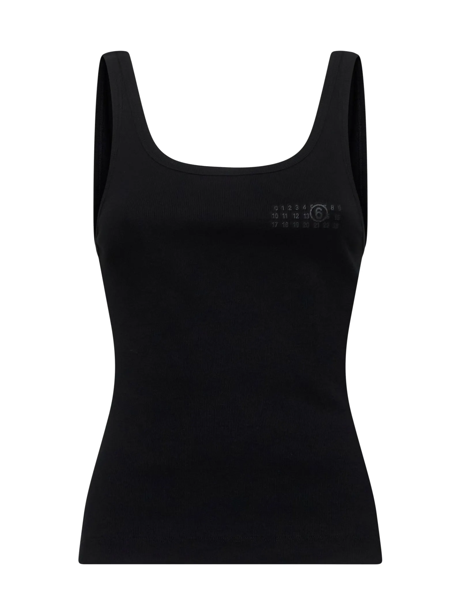 Black Ribbed Cotton Tank Top sold by Lord & Taylor