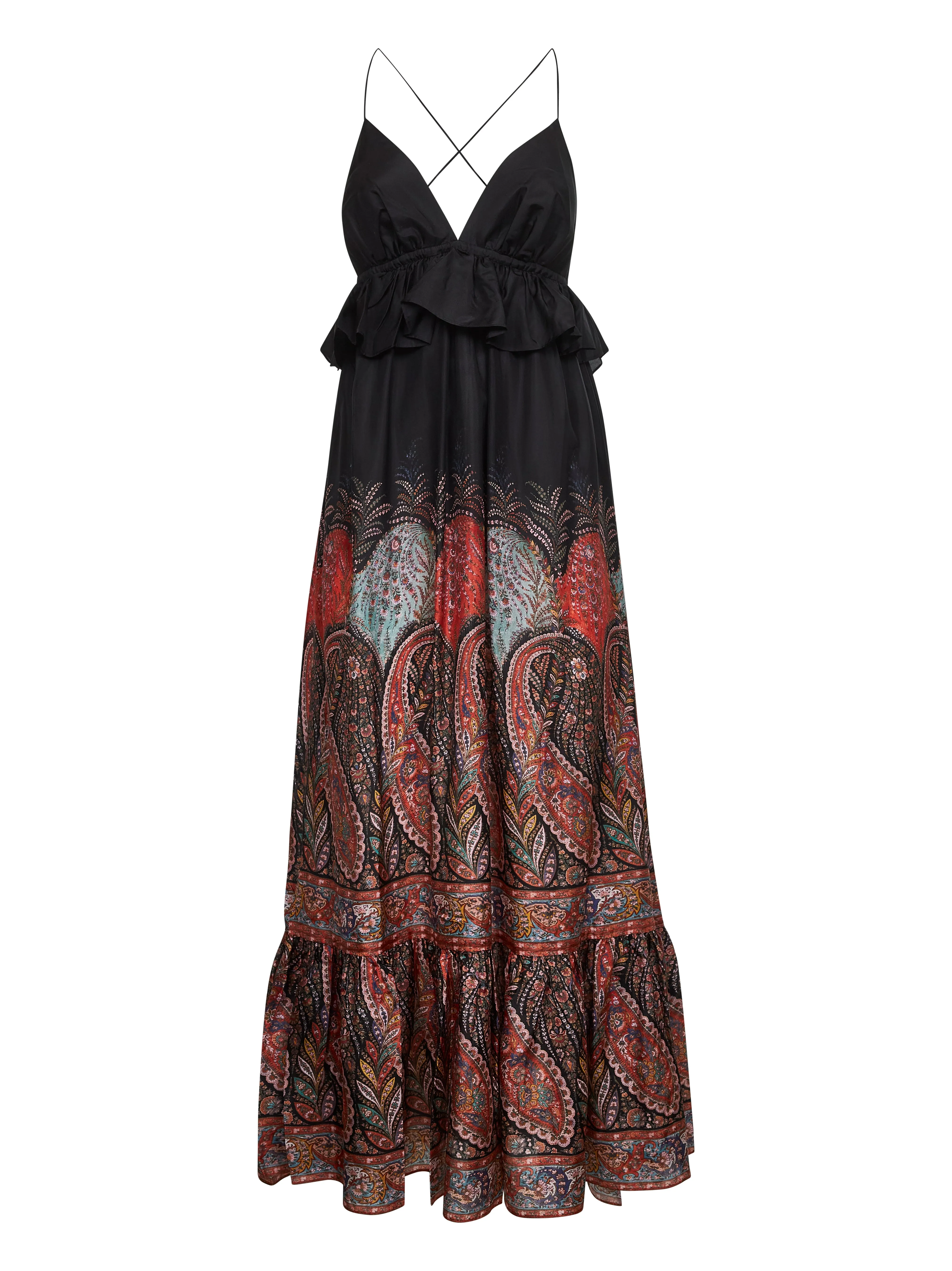 Black Paisley Silk Rhiannon Maxi Dress sold by Lord & Taylor