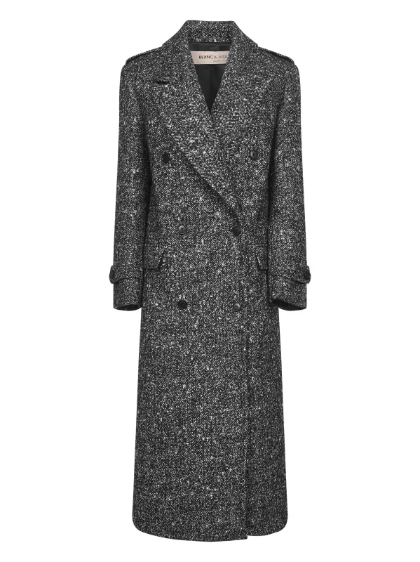 Onyx Chevron Colle Double-Breasted Coat sold by Lord & Taylor