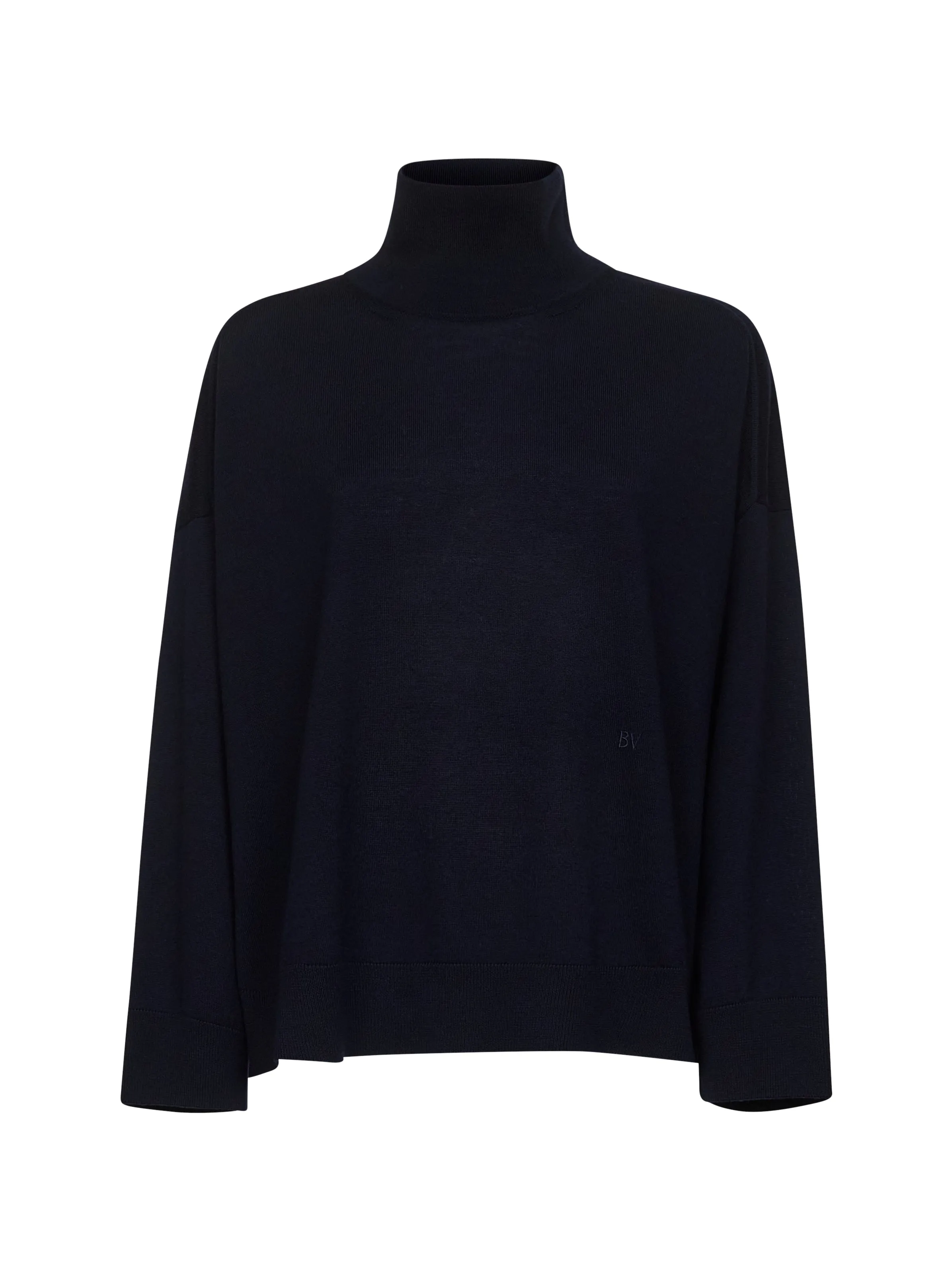 Blue Wool Embroidered Turtleneck Sweater sold by Lord & Taylor