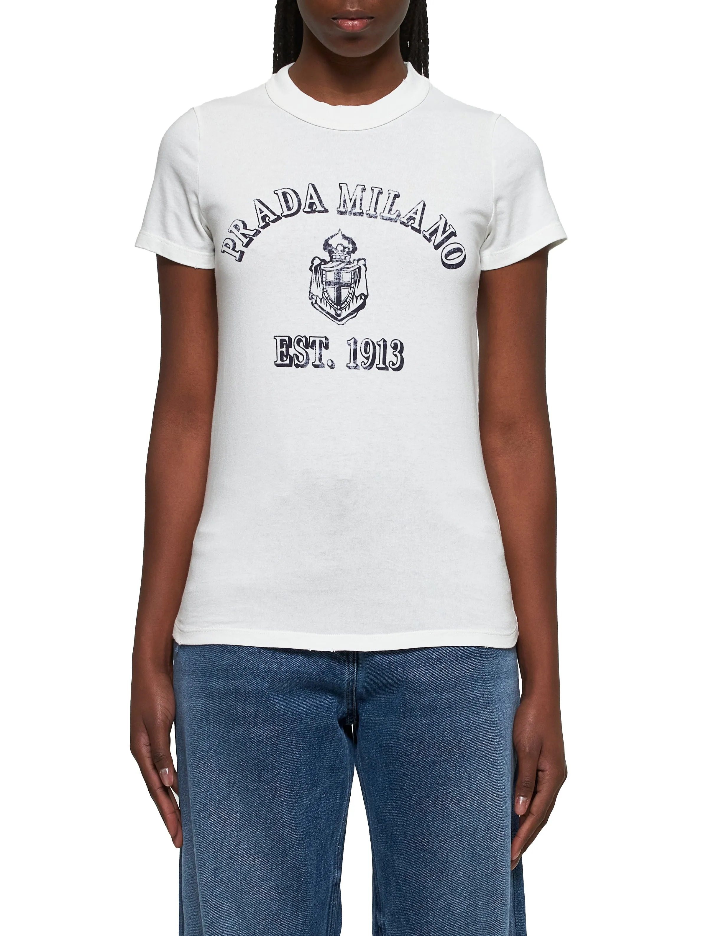 White Printed Jersey T-Shirt sold by Lord & Taylor product image thumbnail 2