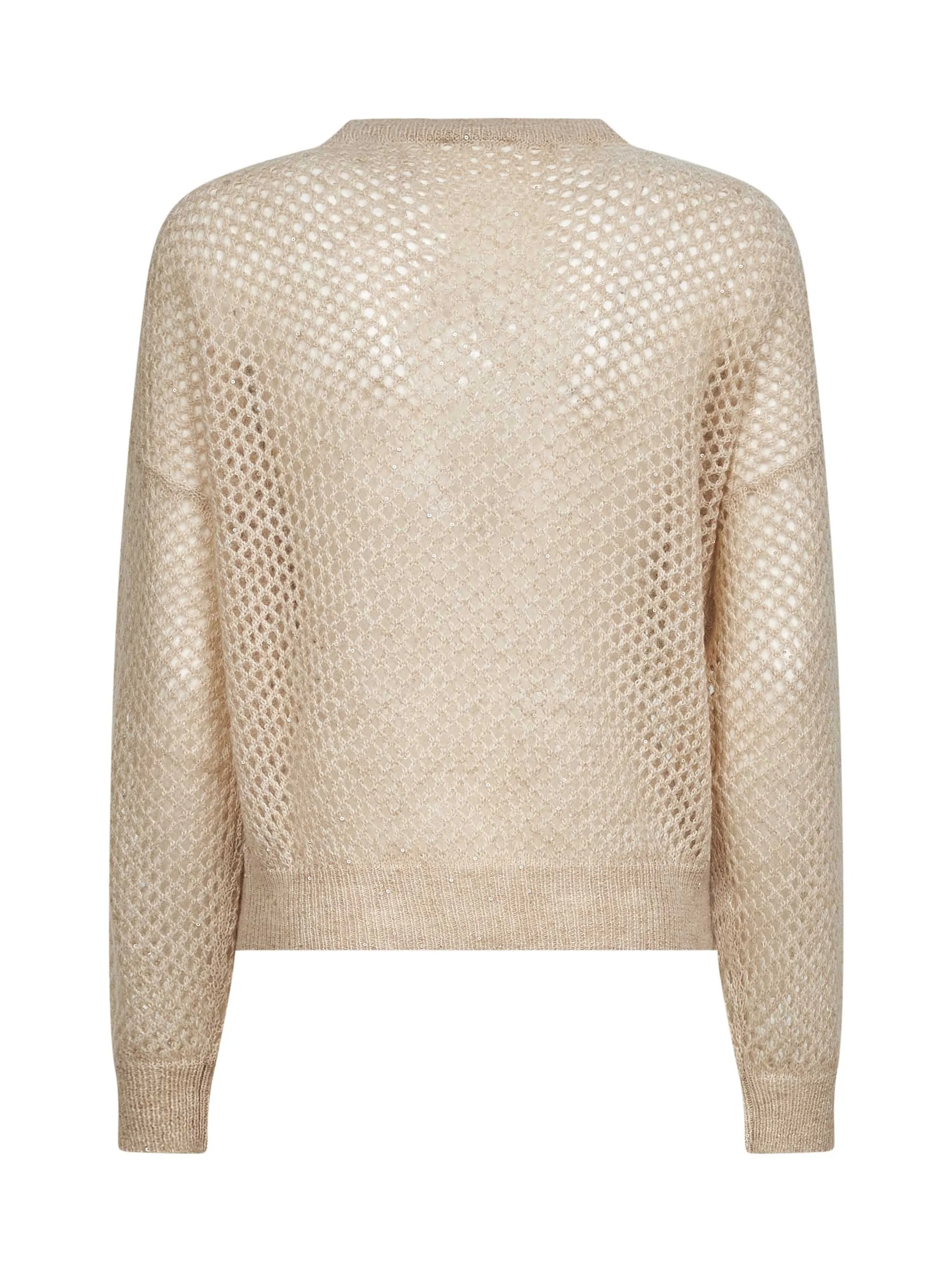 Beige Dazzling Mesh Crewneck Sweater sold by Lord & Taylor product image thumbnail 2
