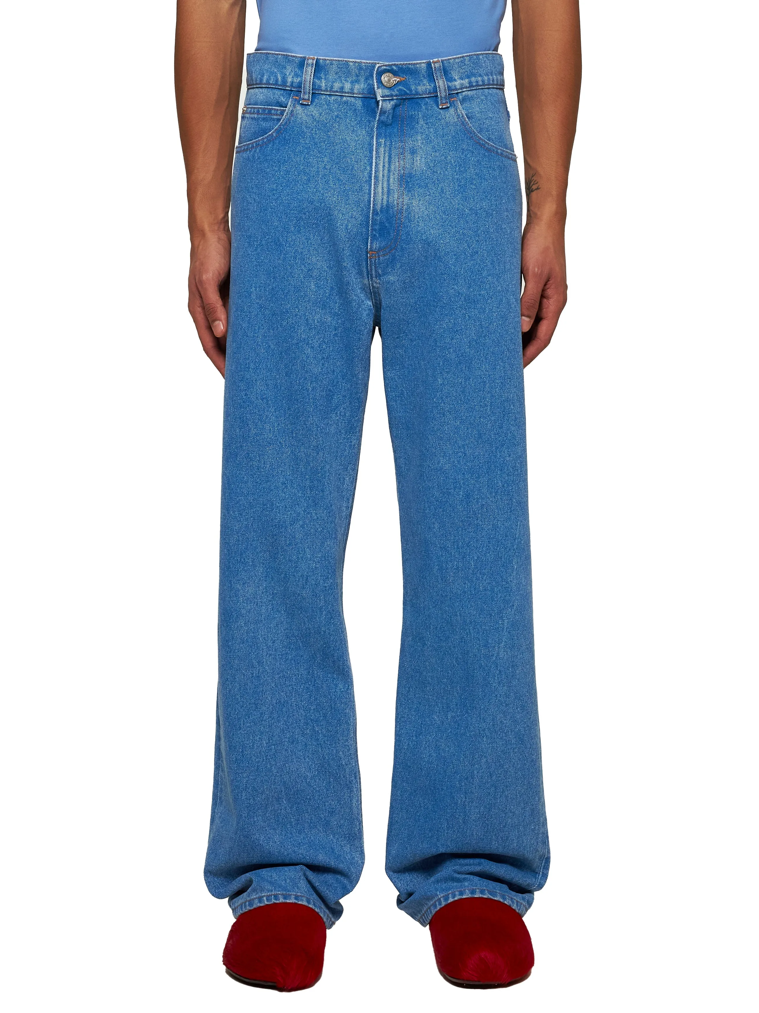 Blue Organic Denim Wide Leg Jeans sold by Lord & Taylor product image thumbnail 3