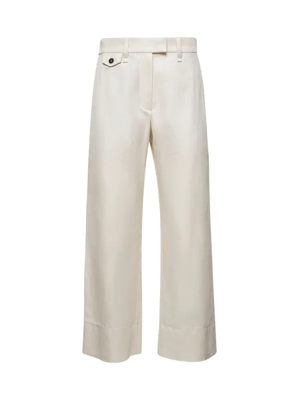 Ivory Chino Crop Trousers sold by Lord & Taylor